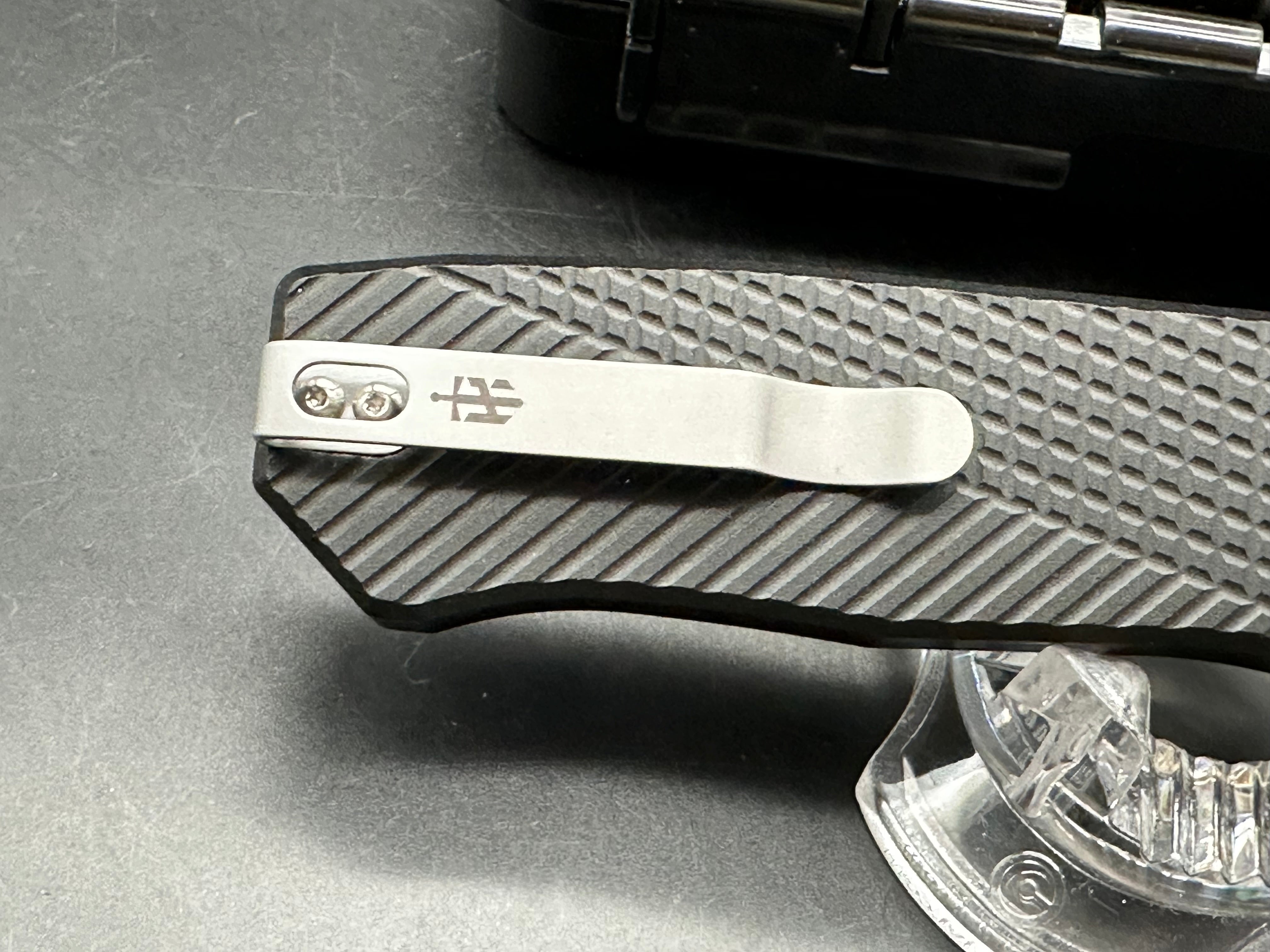 Takcom Bulldog, OTF with 3 inch M390 steel stonewashed blade