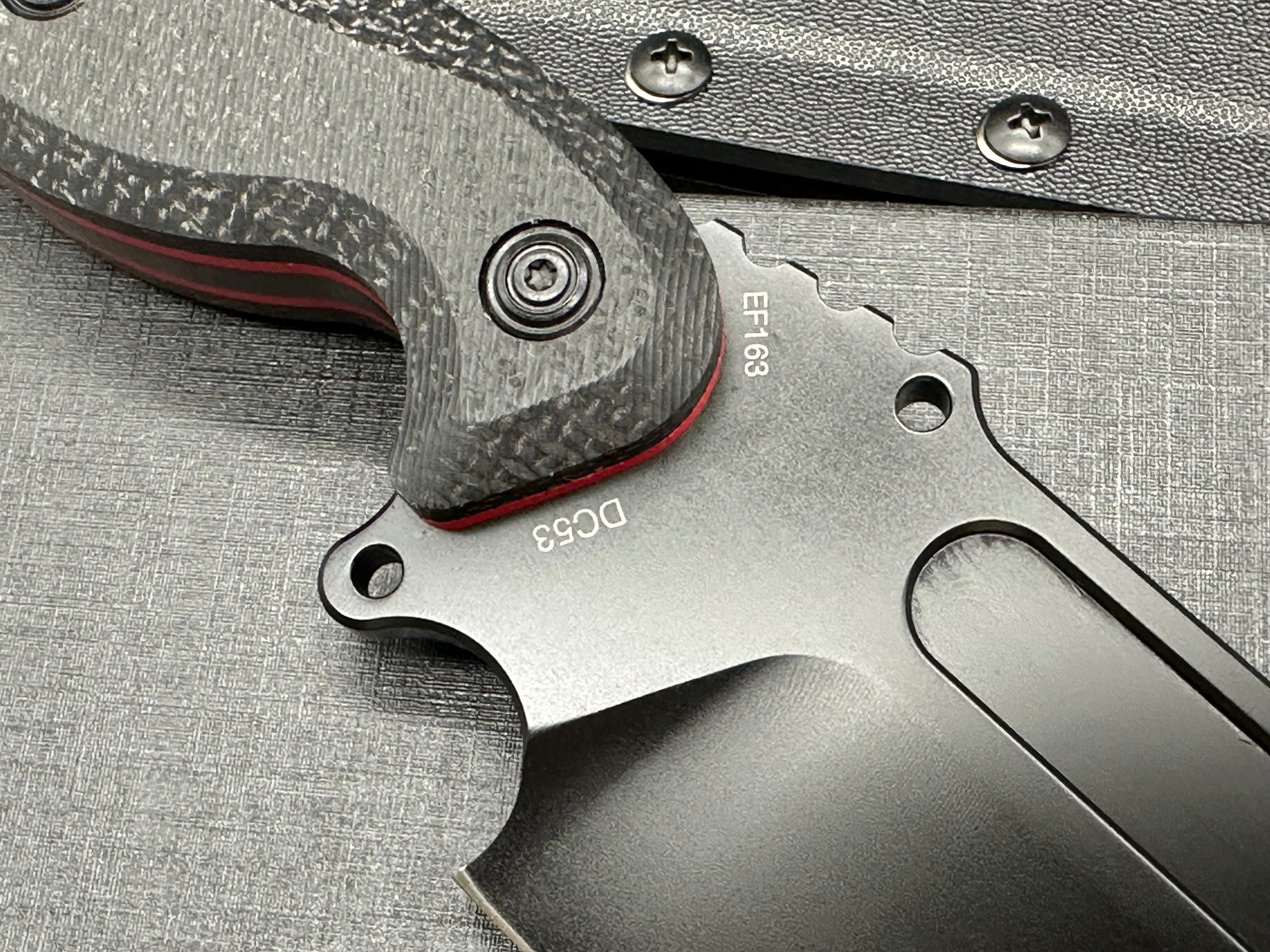 Eafengrow EF163 Full Tang Black Burlap handle Black DC53 Blade