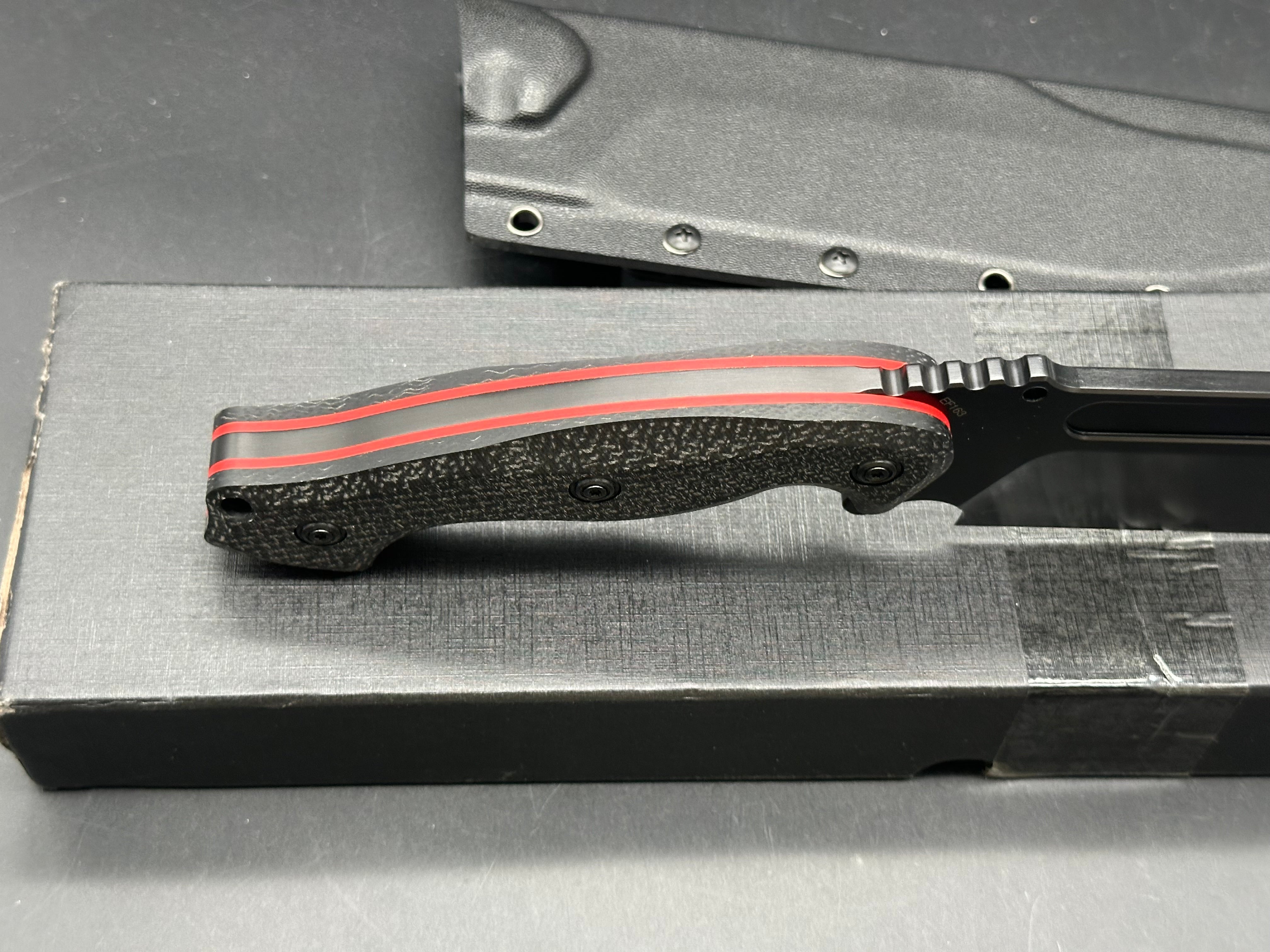 Eafengrow EF163 Full Tang Black Burlap handle Black DC53 Blade