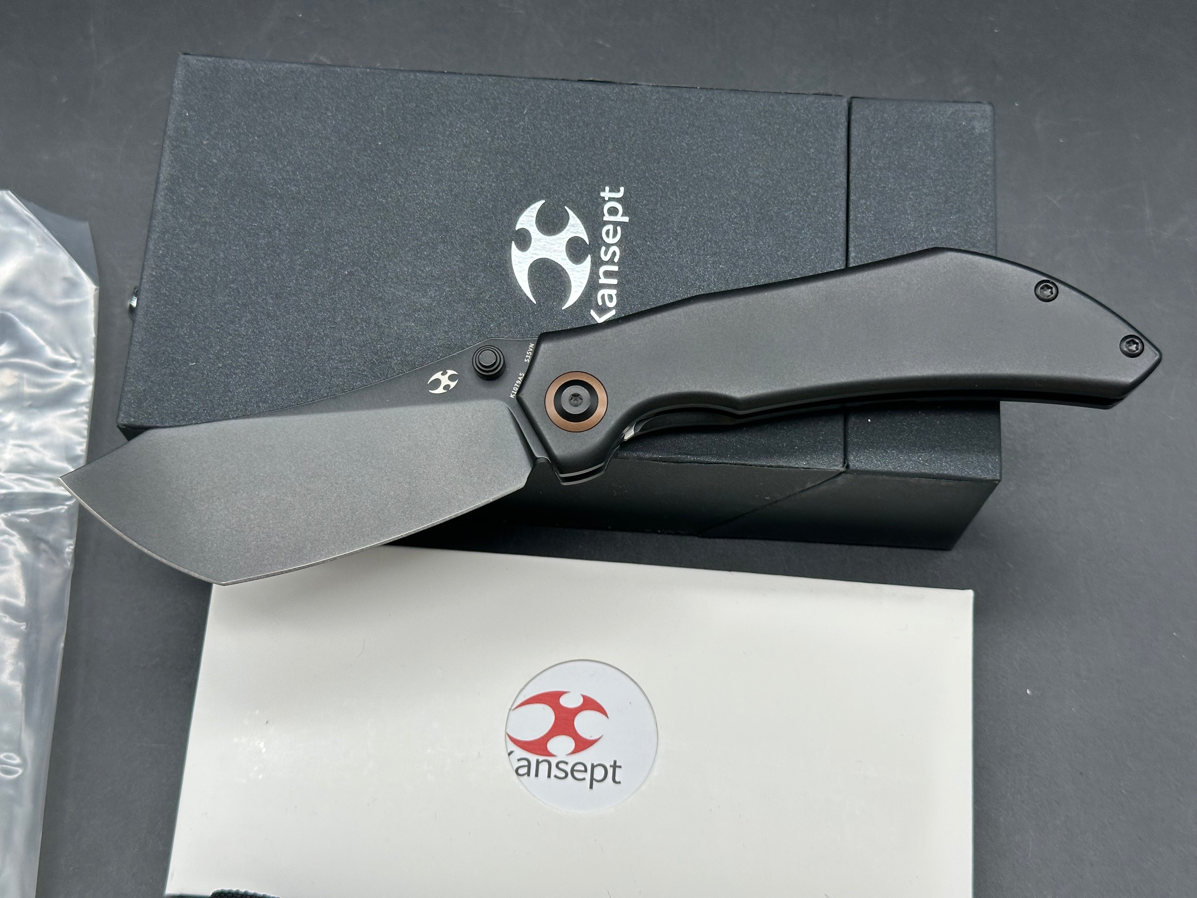 Kansept Knives Tipper Bronze Ano Titanium Handle Black CPM S35VN Blade