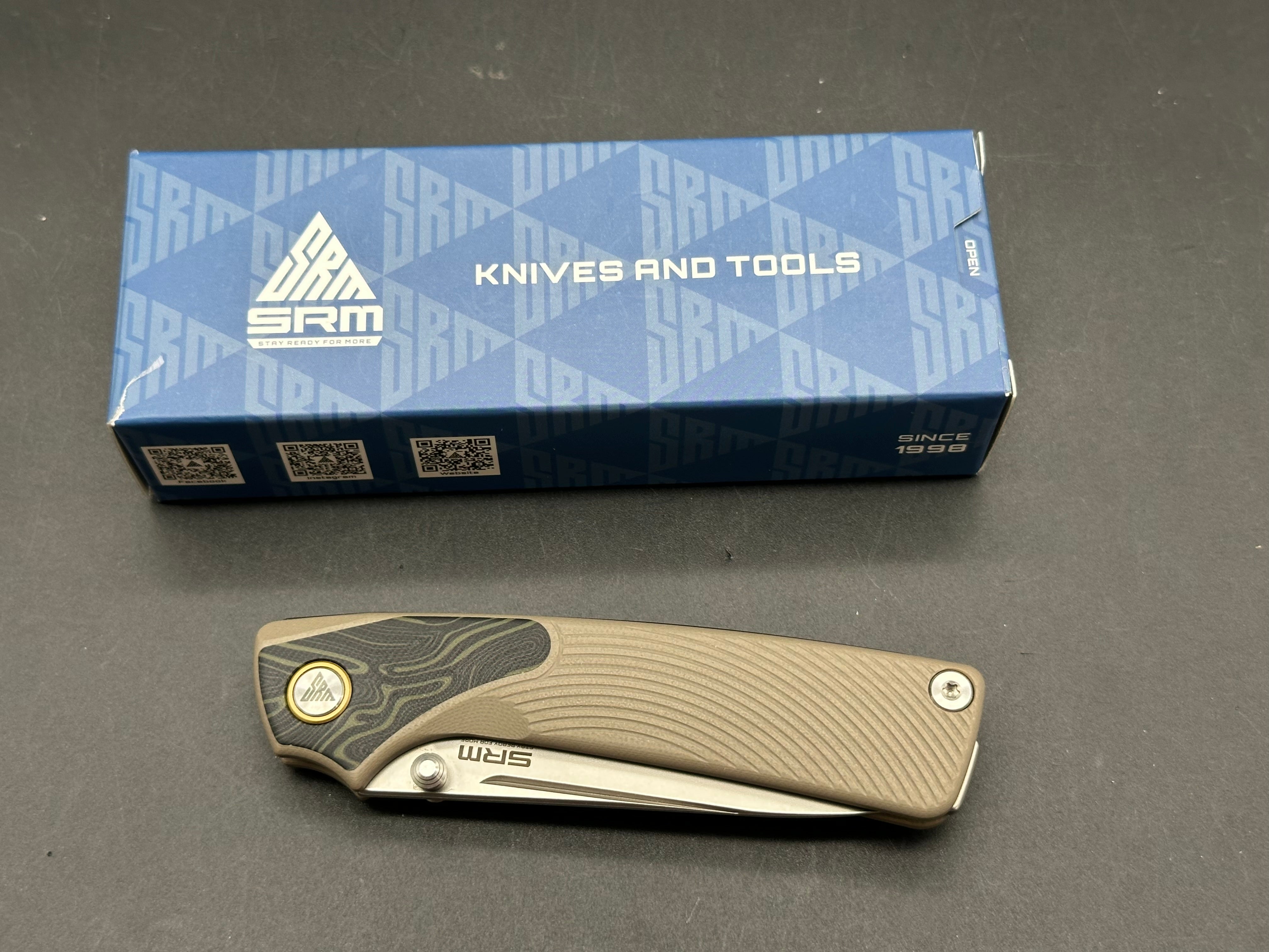 SRM Dome 106M-GW (2.99" 14C28N Blade, G10 Handle)