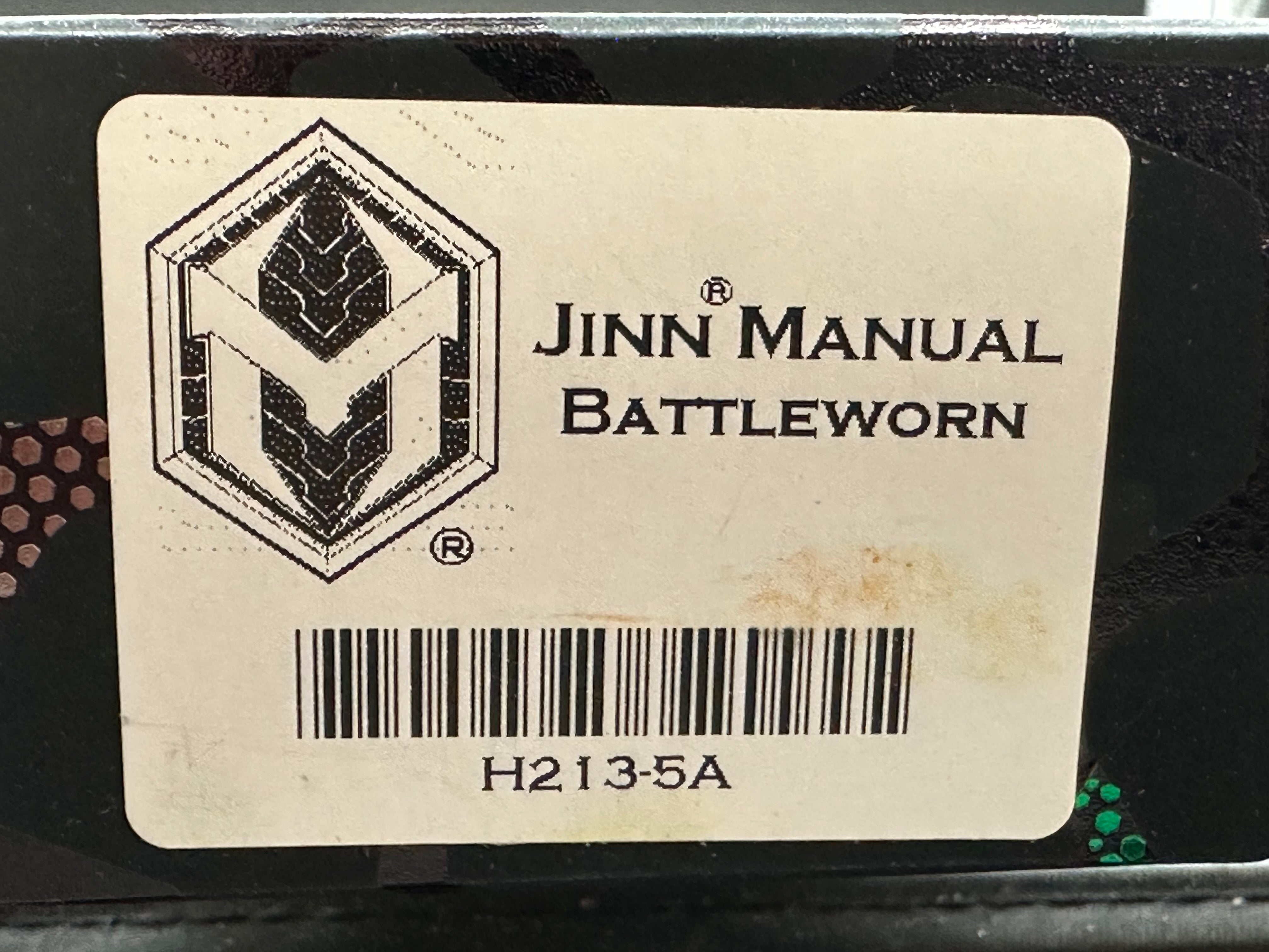 Heretic Jinn Manual, 3" MagnaCut BattleWorn Sheepsfoot Blade with Black Aluminum Scales plus Skiff Bearings