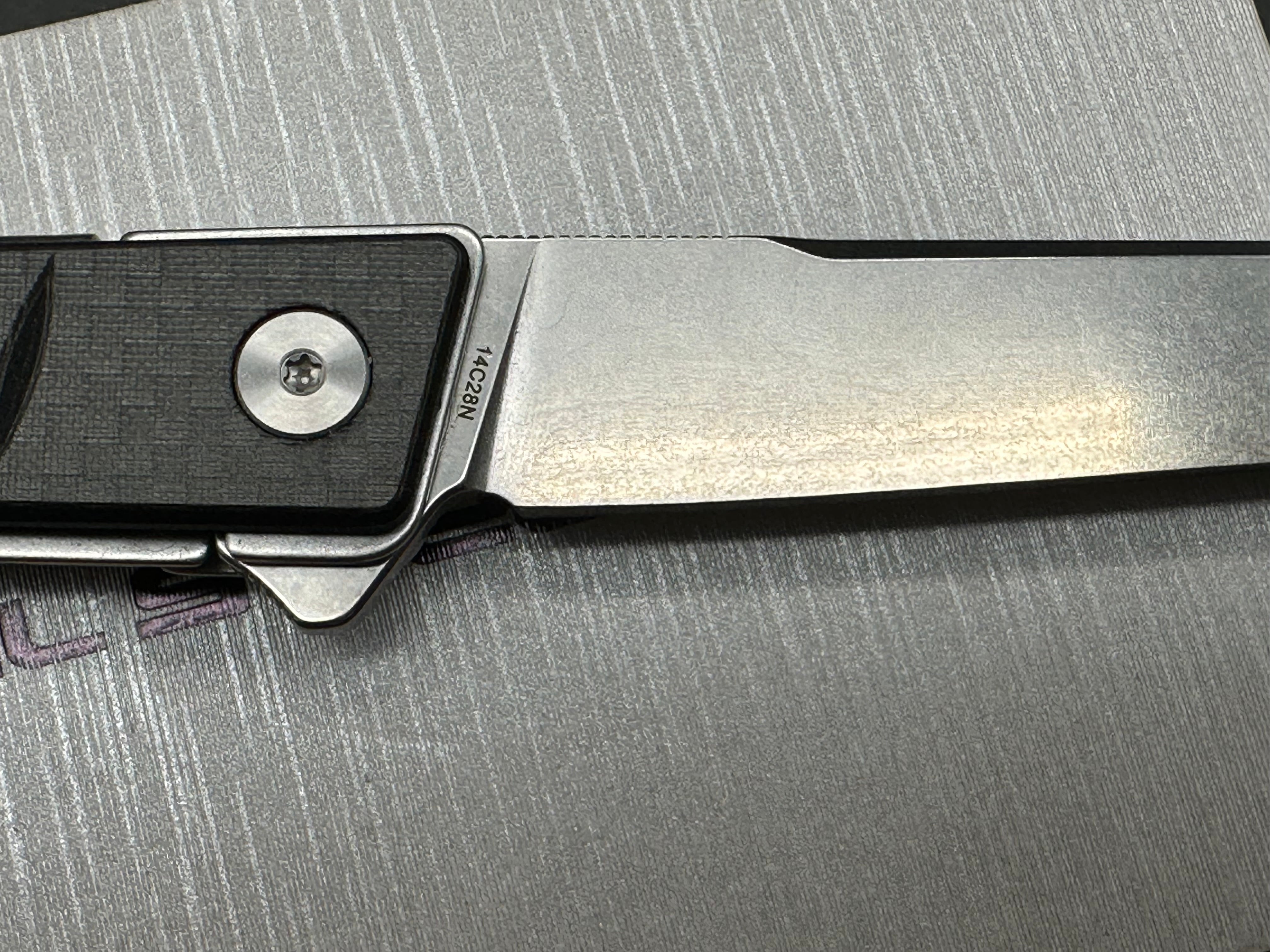 Real Steel Kikashi Flipper Knife 4.45'' Alleima 14C28N Stonewash Blade, Liner Lock, G10/Carbon Fiber laminate