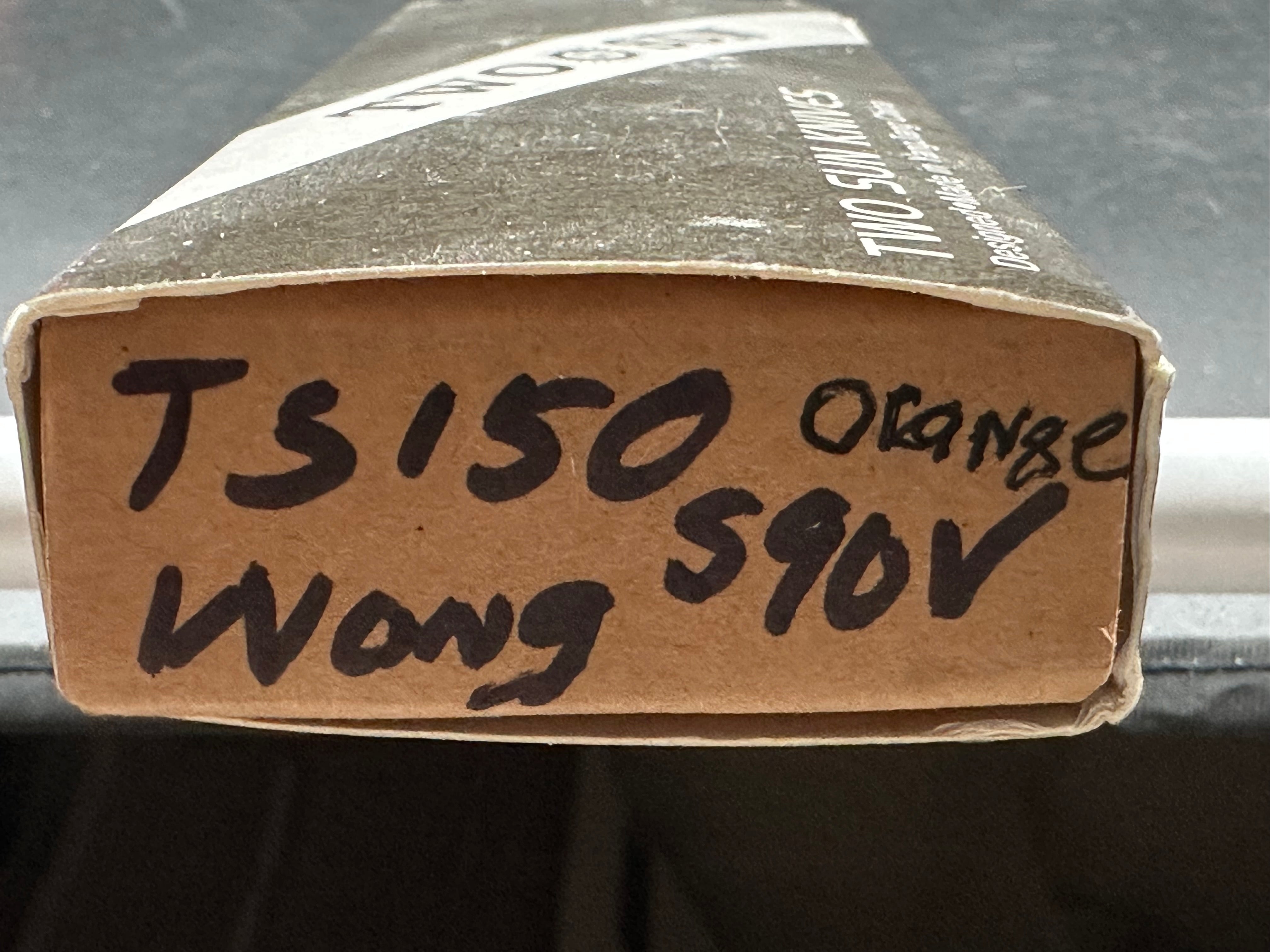 TwoSun TS150 Fixed Blade Knife Orange G10 Handle S90V Drop Point Plain Edge