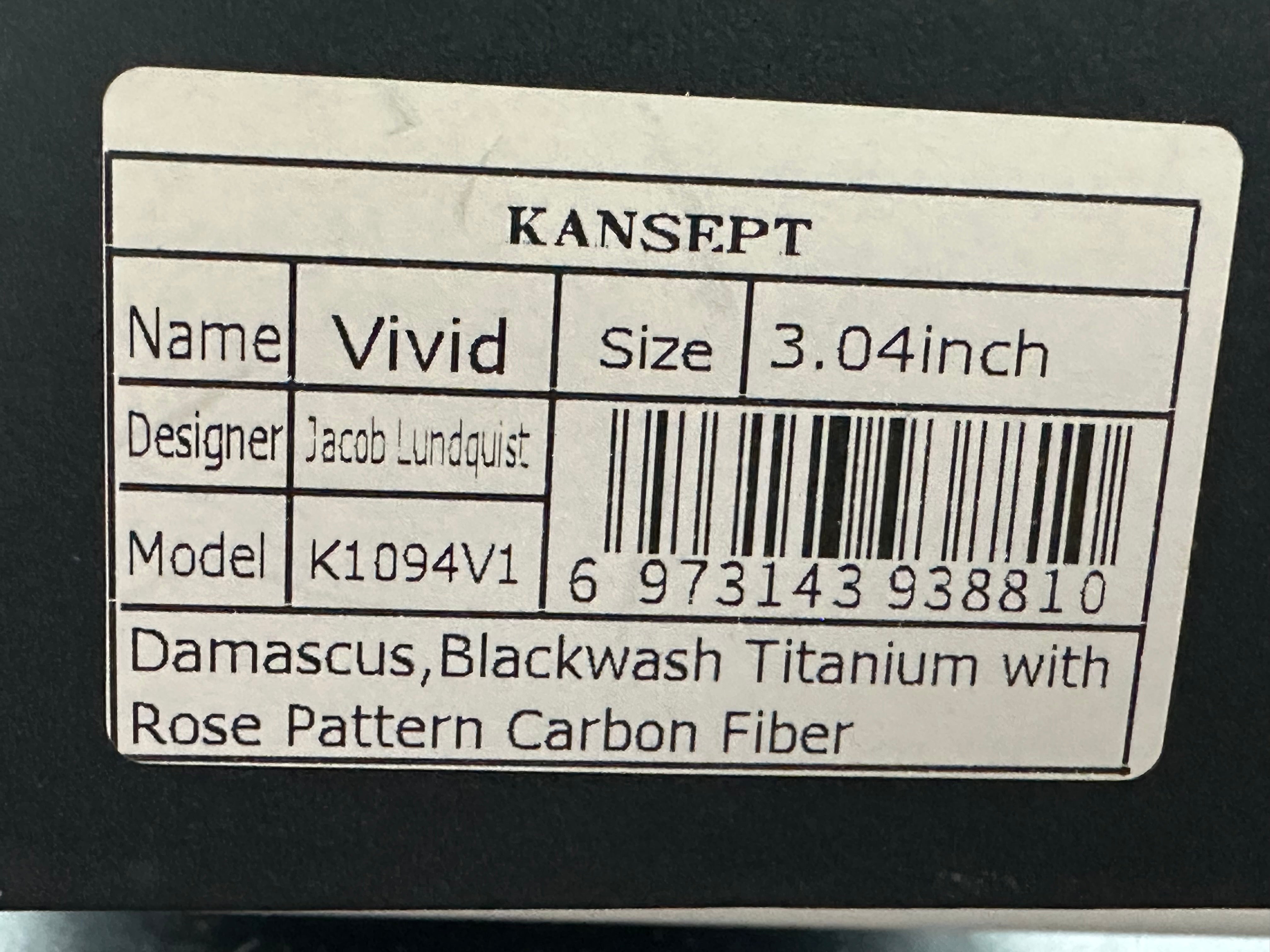 Kansept Vivid - Rose Carbon Fiber, Damascus Blade