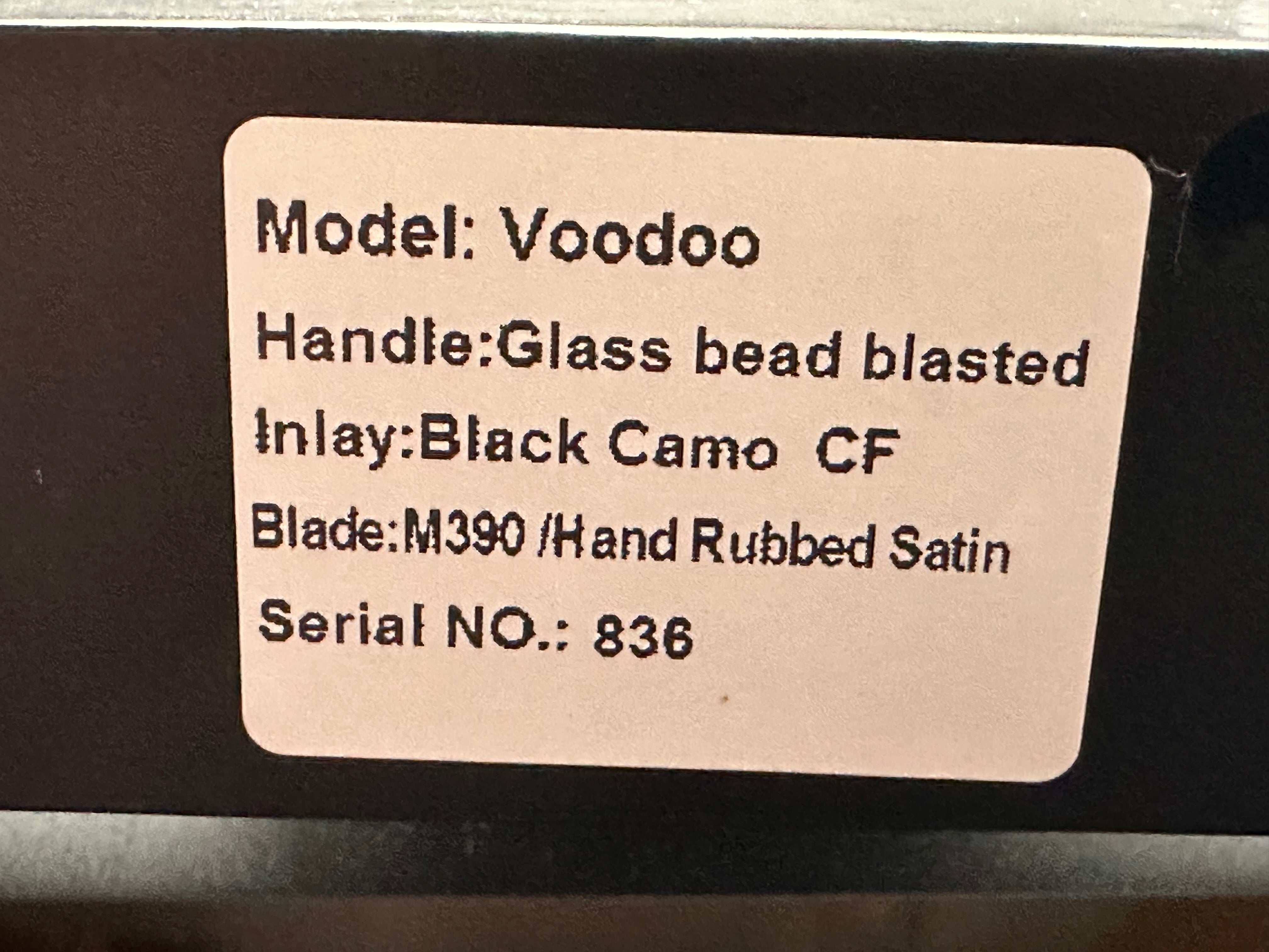 Null Knives Voodoo titanium/CF handles w/Hand satin M390 blade with full Dark Timascus kit