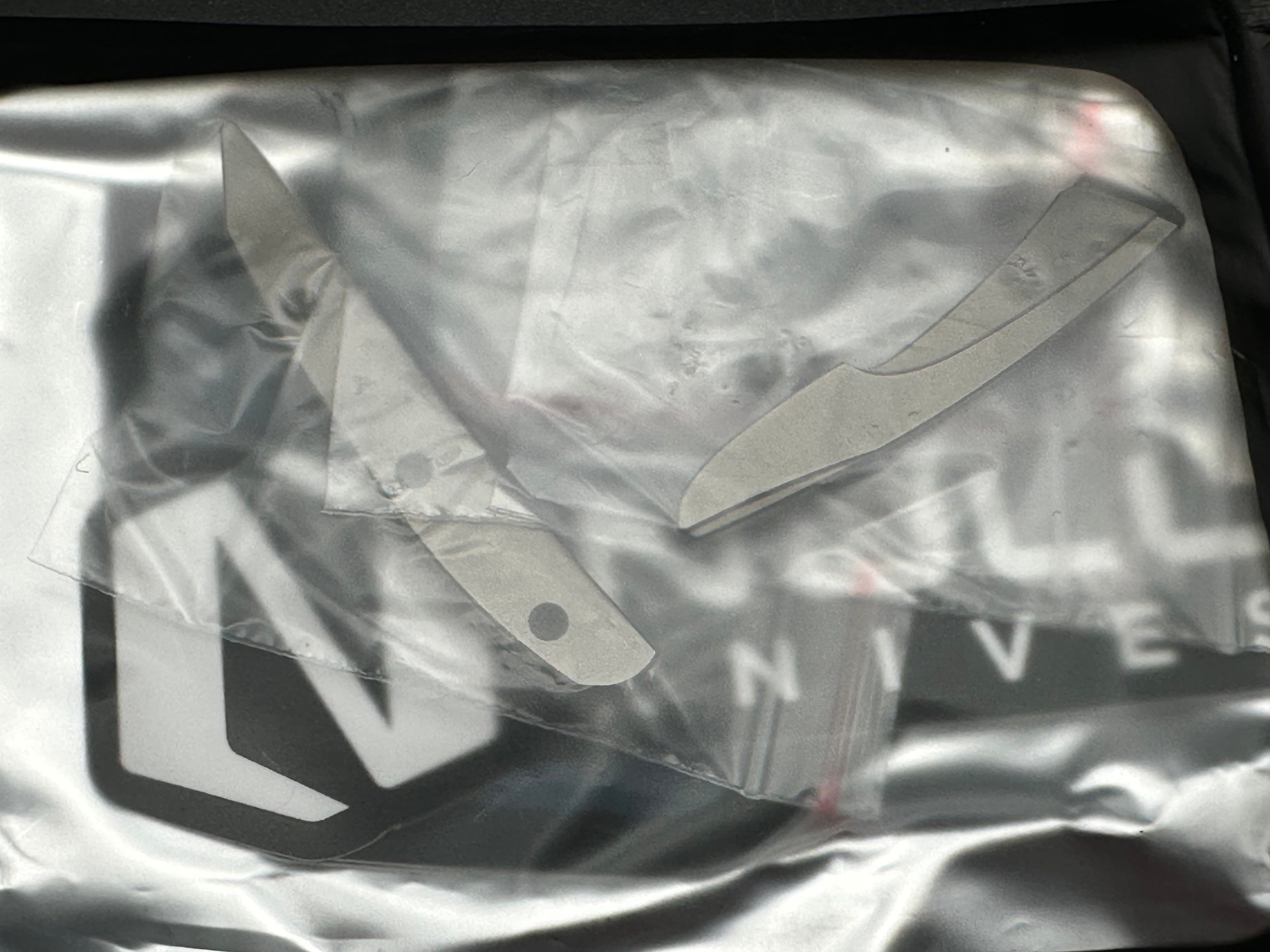 Null Knives Voodoo titanium/CF handles w/Hand satin M390 blade with full Dark Timascus kit