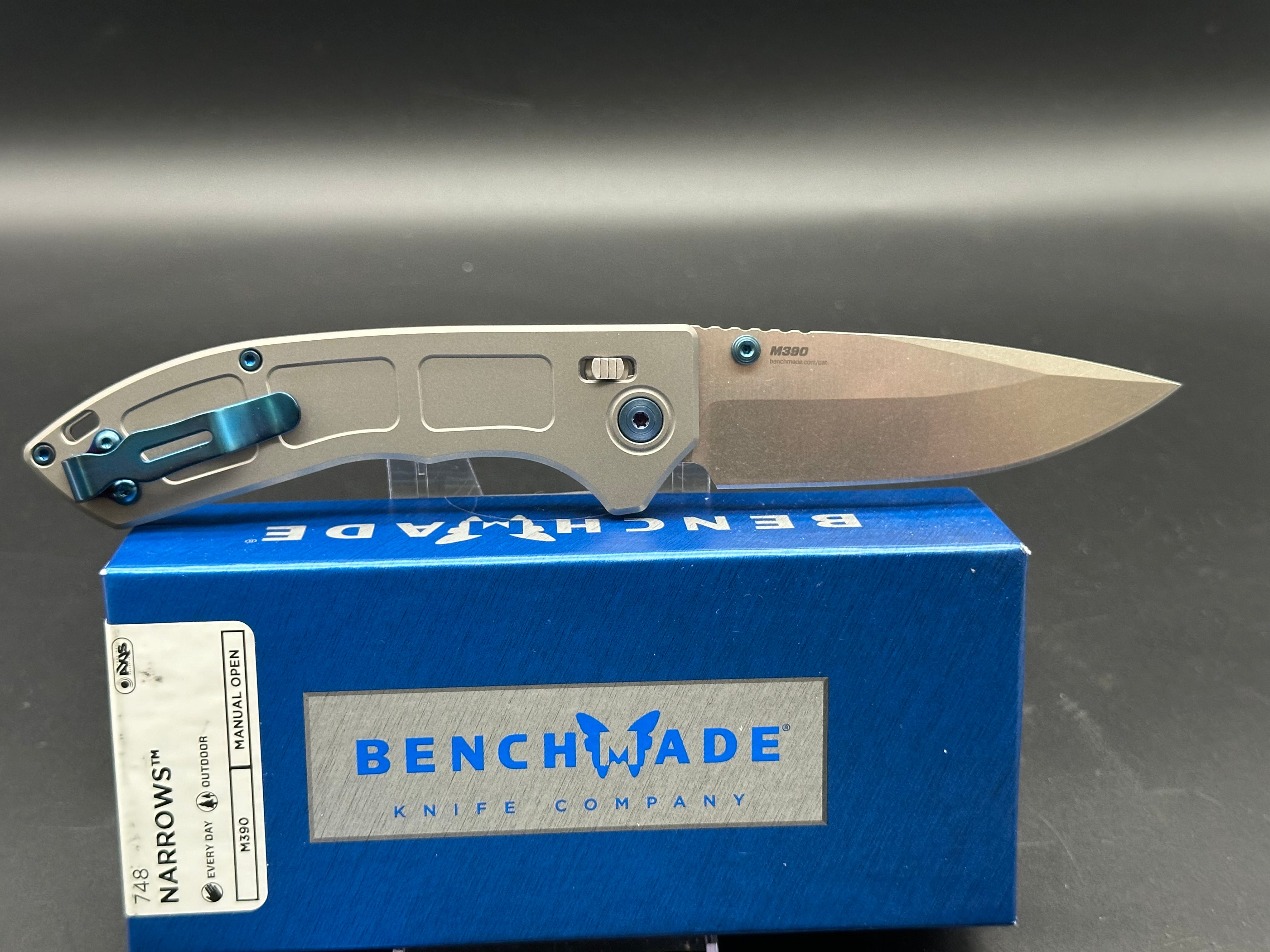 Benchmade Narrows 748 AXIS Lock Knife Titanium (3.4" Satin)