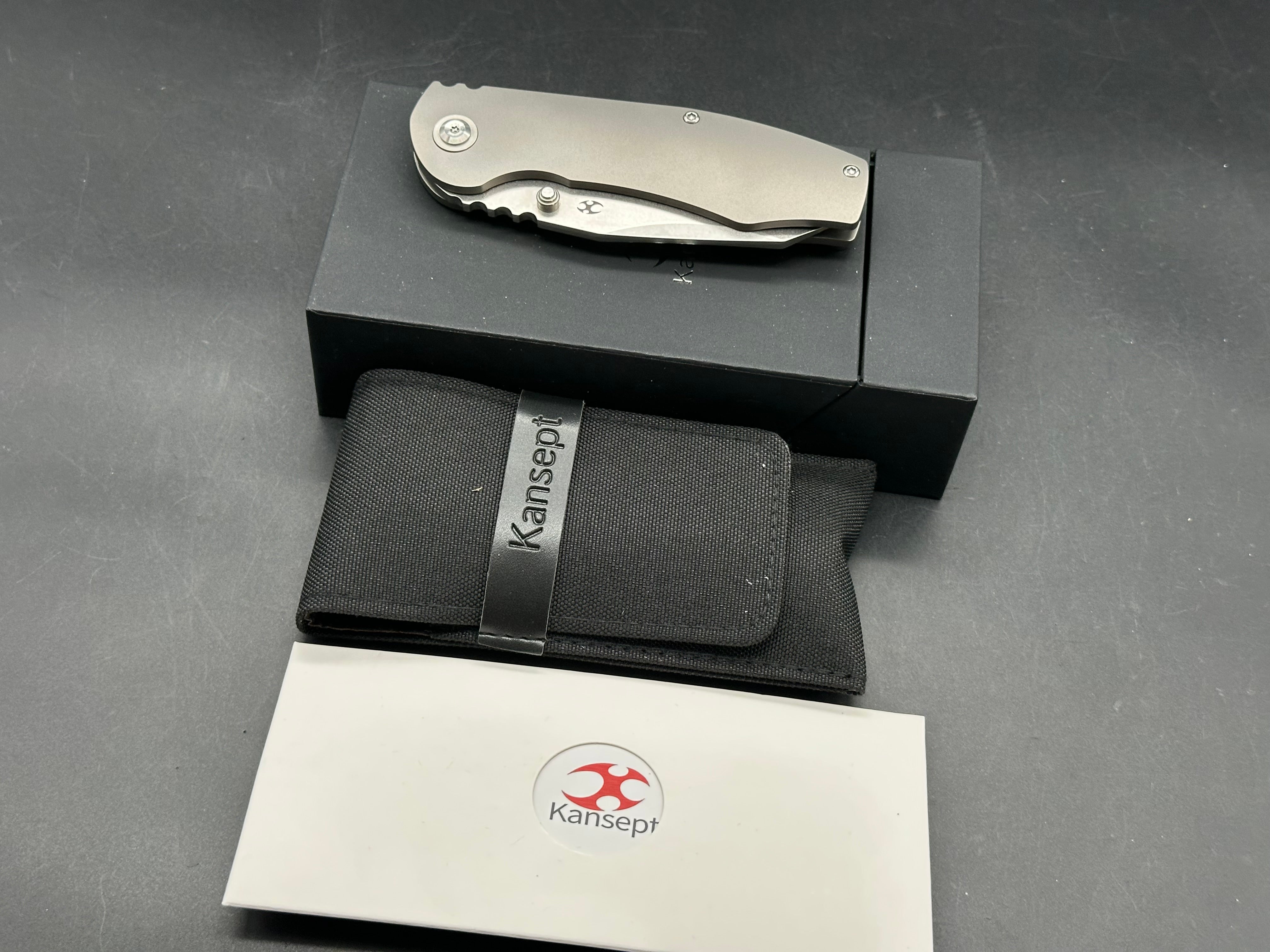 KANSEPT CAVEMAN STONEWASH TITANIUM HANDLE 20CV PLAIN EDGE