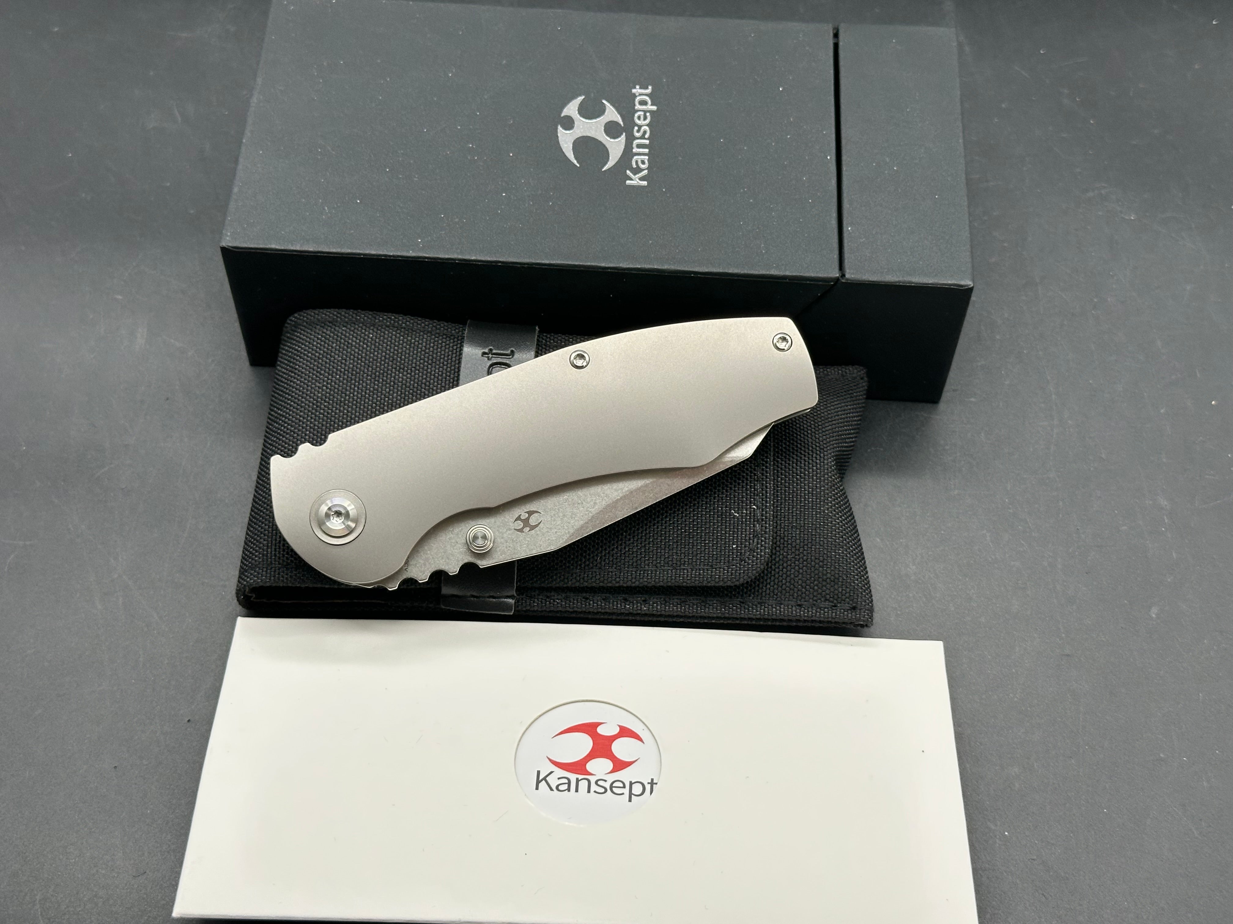 KANSEPT CAVEMAN STONEWASH TITANIUM HANDLE 20CV PLAIN EDGE