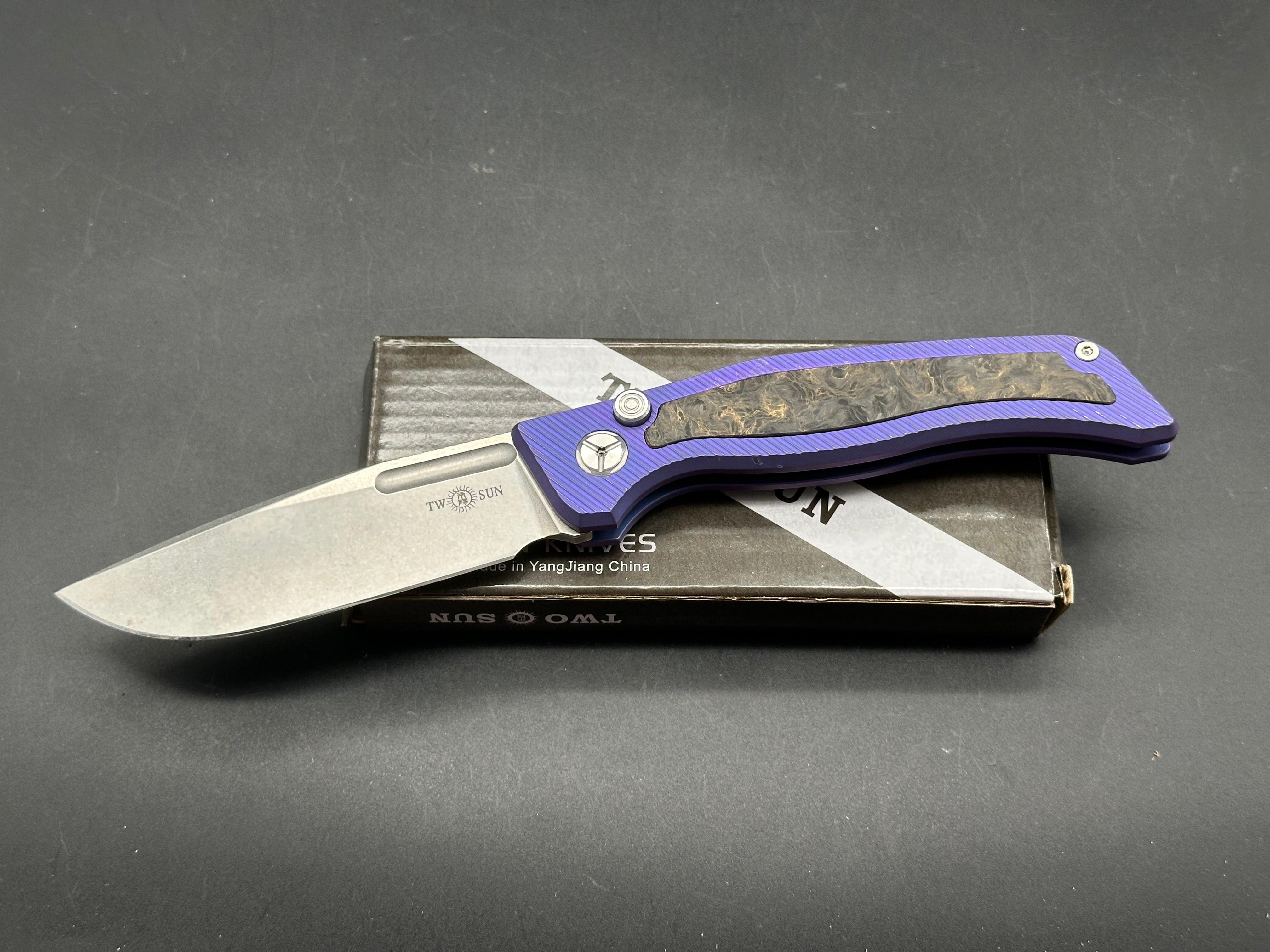 TwoSun TS329 Vandal purple titanium/fat carbon inlays 14C28N