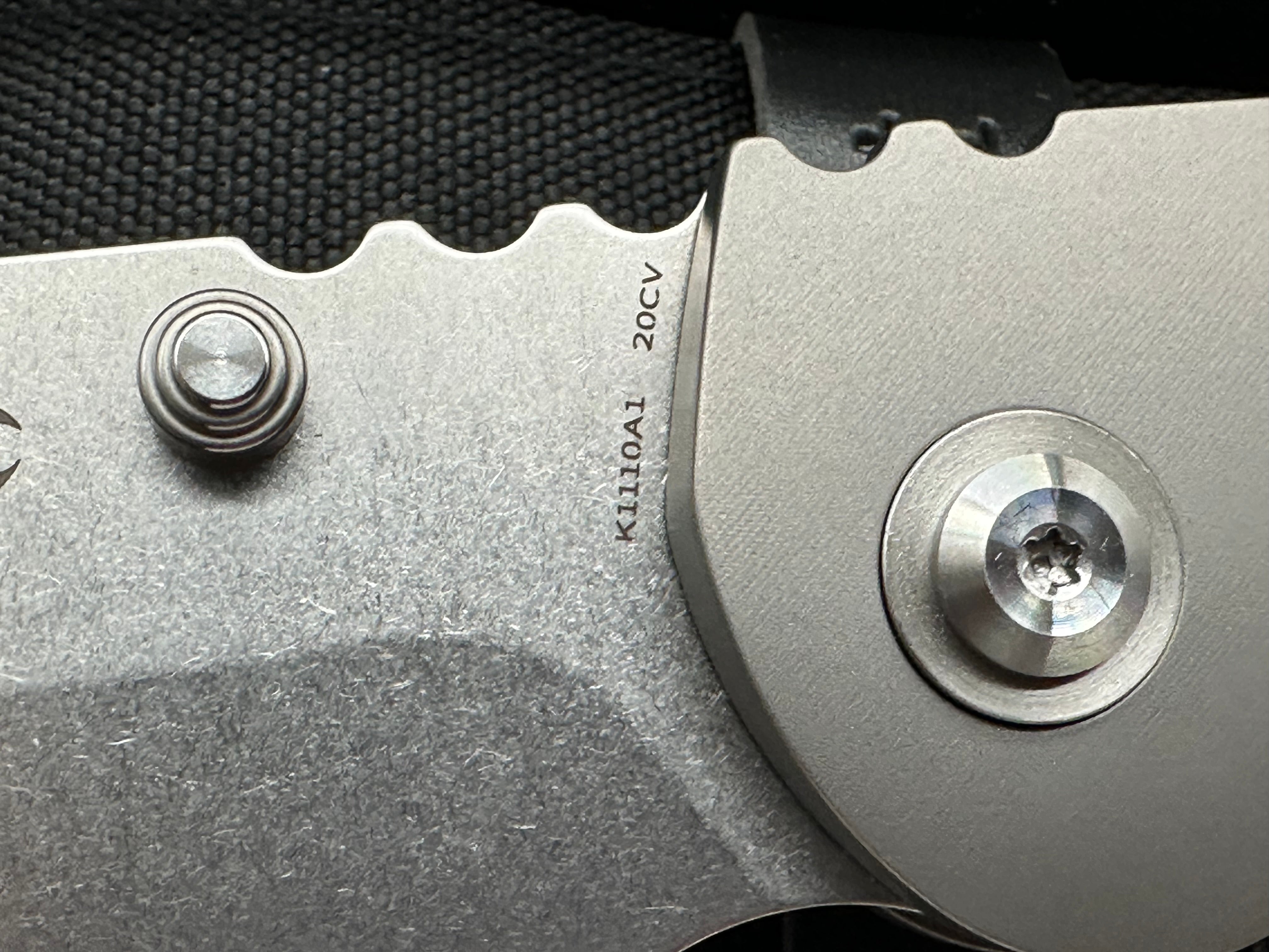 KANSEPT CAVEMAN STONEWASH TITANIUM HANDLE 20CV PLAIN EDGE