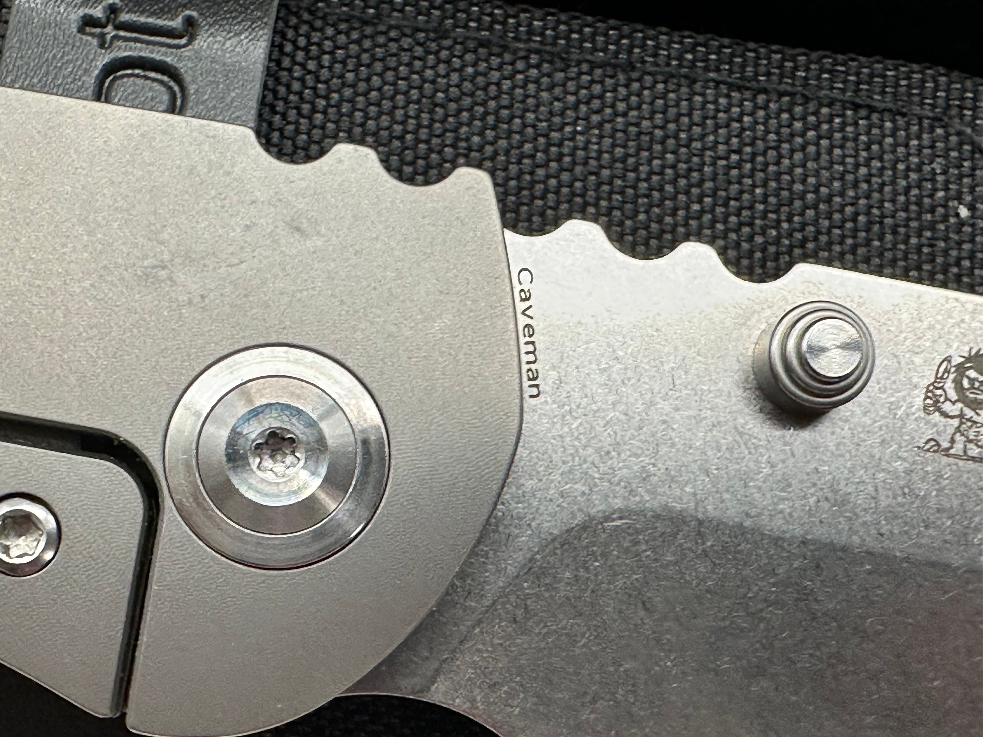 KANSEPT CAVEMAN STONEWASH TITANIUM HANDLE 20CV PLAIN EDGE