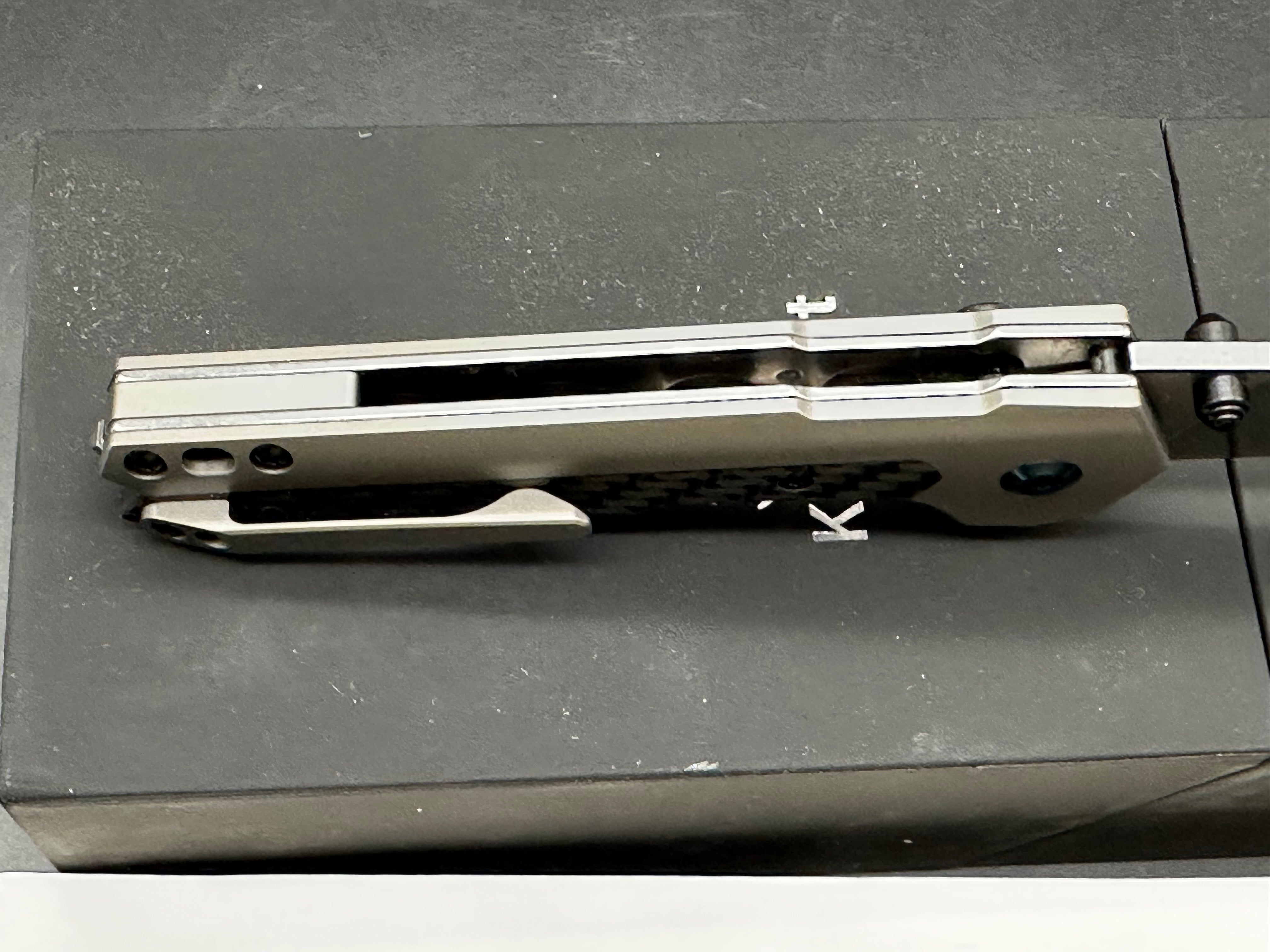 Kansept EDC Tac - Gray Ti / Twill CF (3.1" S35VN)