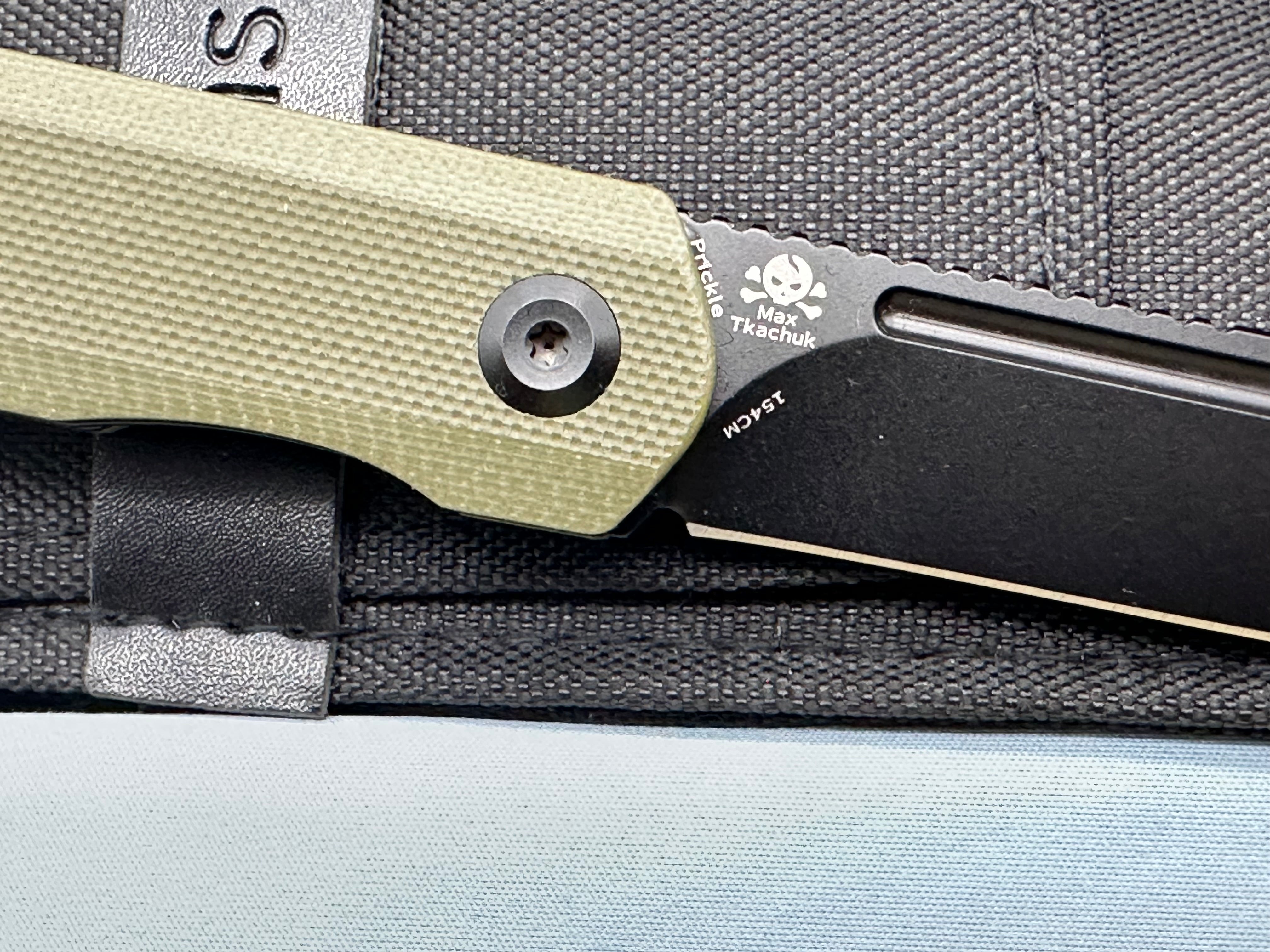KANSEPT Prickle Flipper Knife Green G10 Handle (3.53''154CM Blade) Max Tkachuk Design