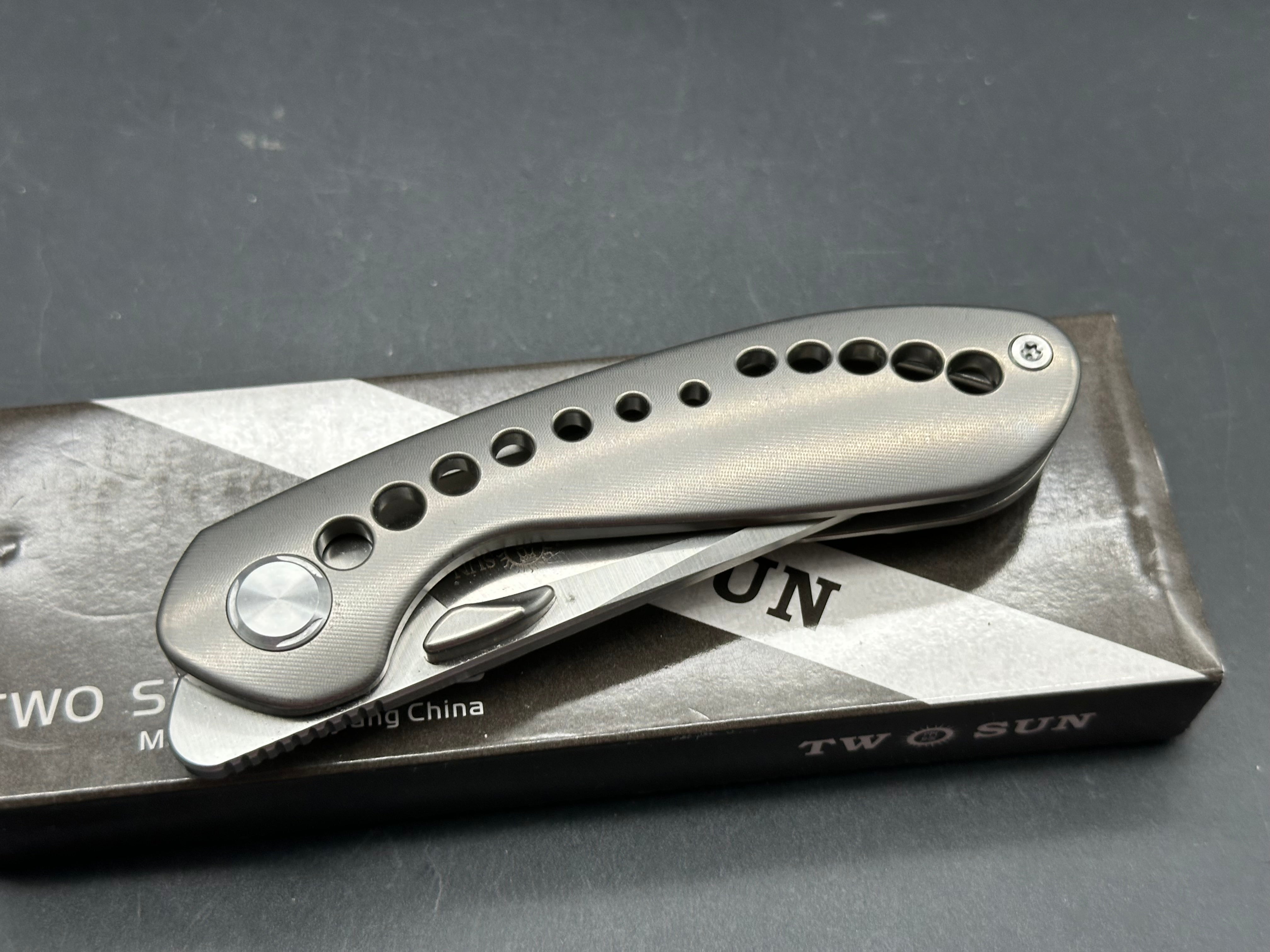 TwoSun Tepe Vortex Folding Knife Titanium handle w/390 blade