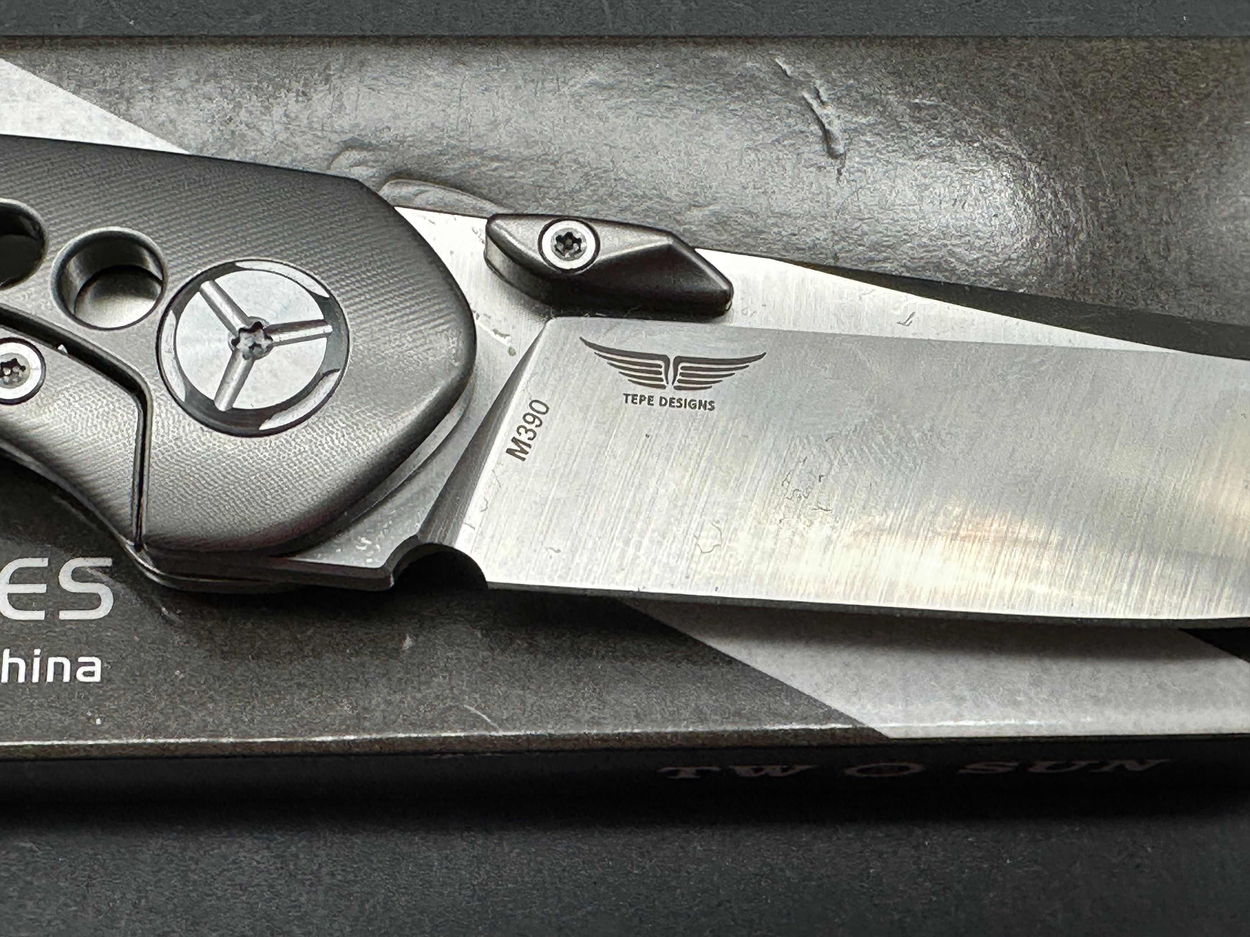 TwoSun Tepe Vortex Folding Knife Titanium handle w/390 blade