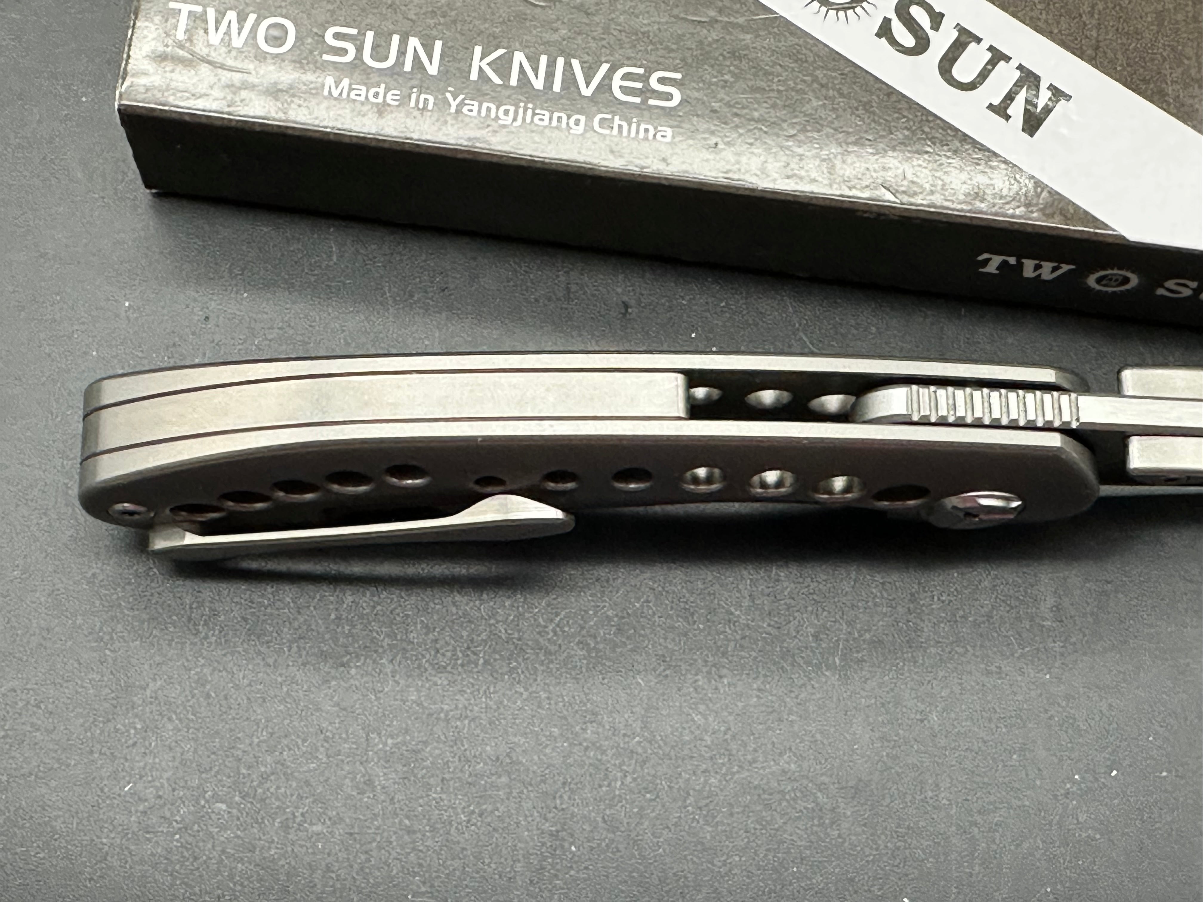 TwoSun Tepe Vortex Folding Knife Titanium handle w/390 blade