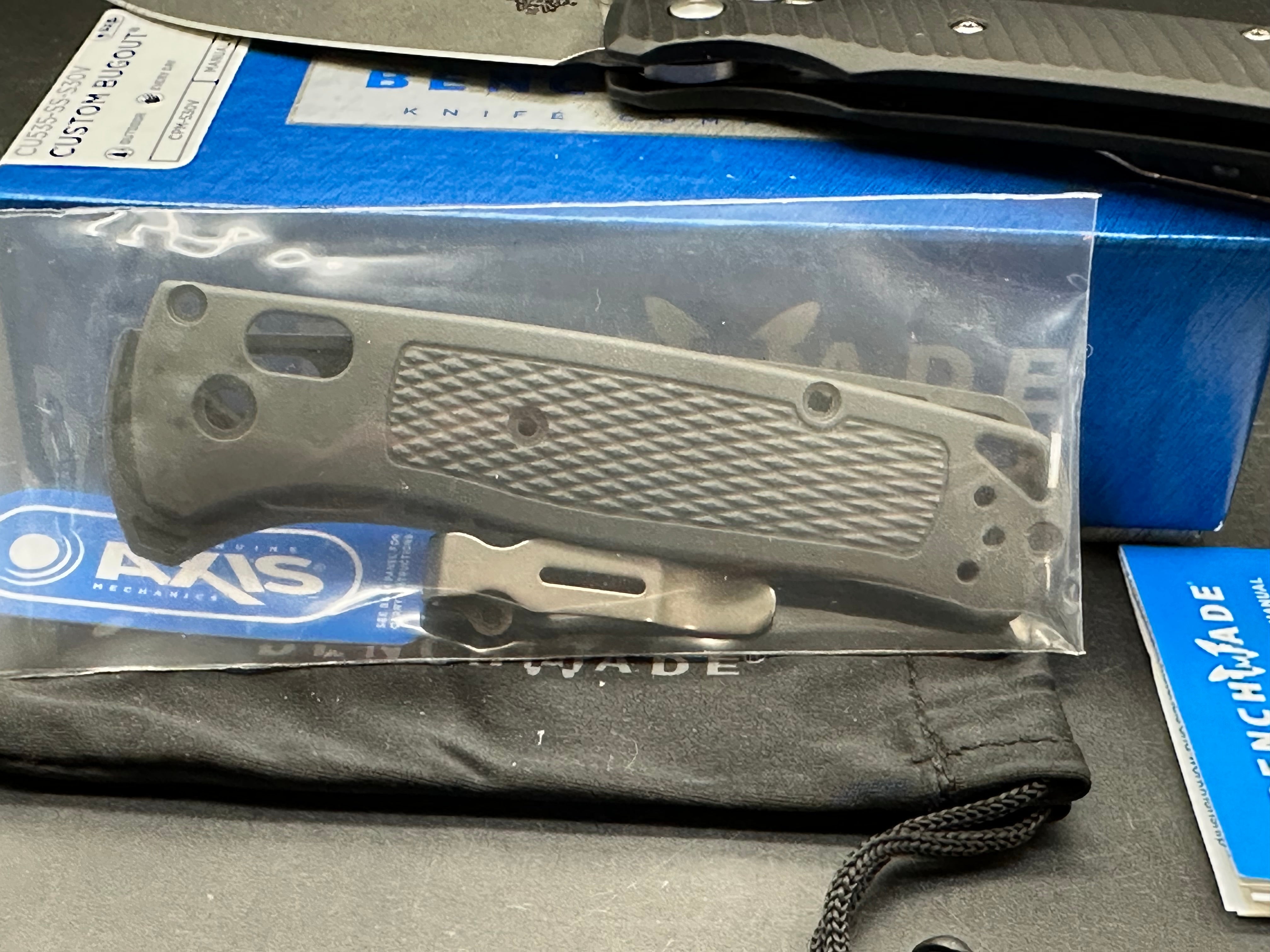 Benchmade Bugout-Custom, 3.24" CPM S30V Stonewash Blade with AWT Black Anodized Aluminum Scales