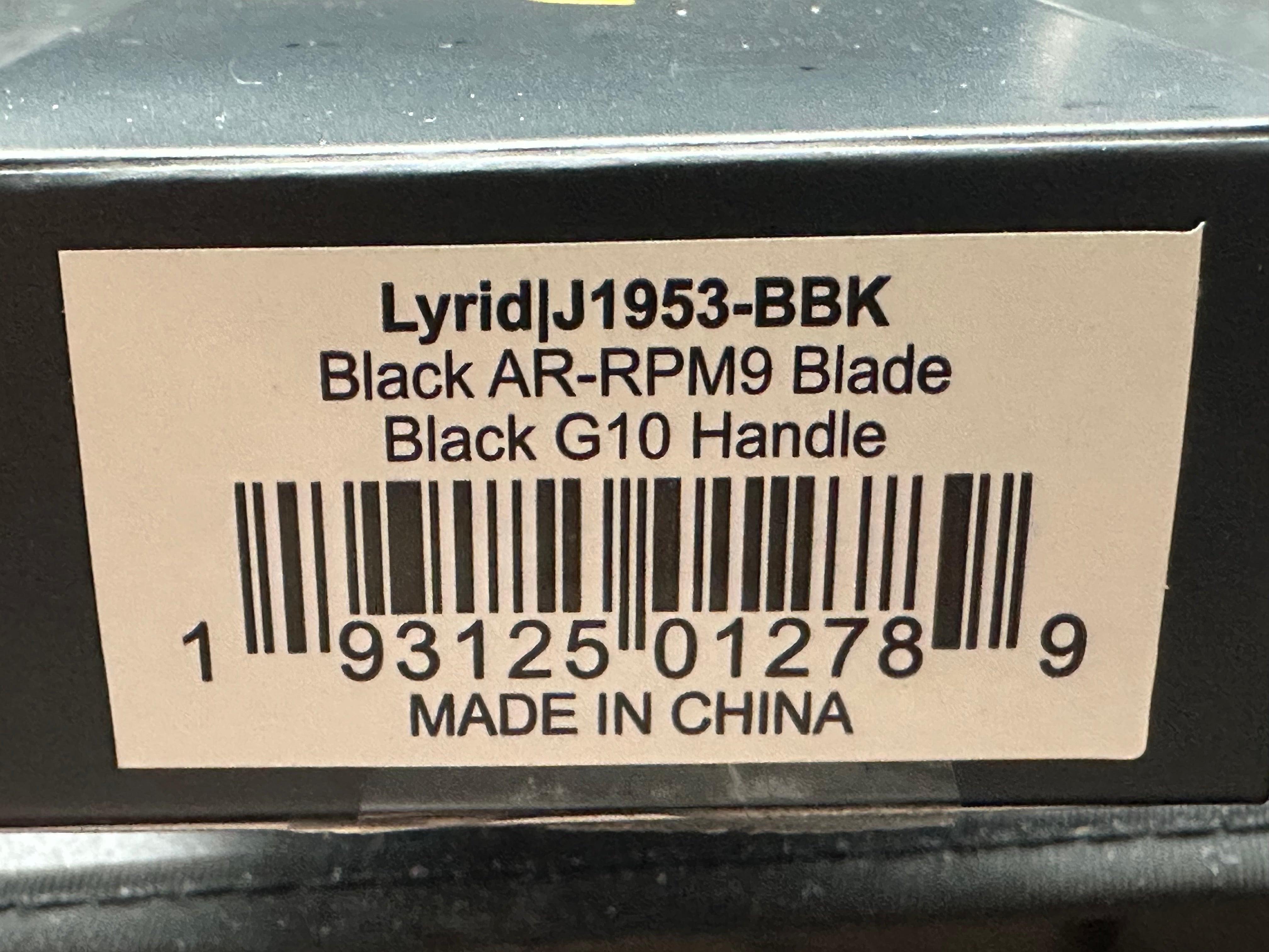 CJRB LYRID BLACK G10 HANDLE AR-RPM9 SHEEPSFOOT BLADE