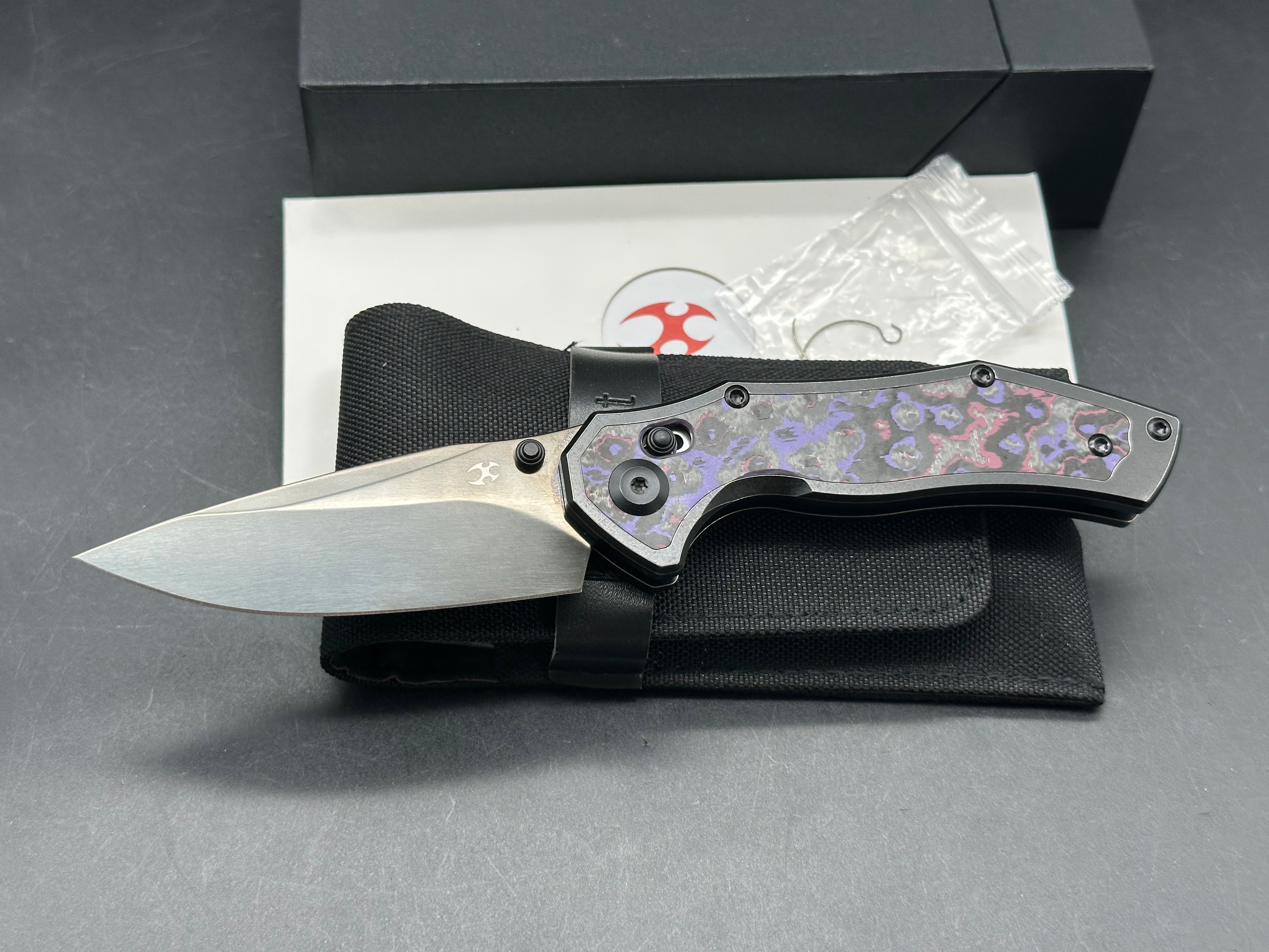 KANSEPT APOLLO BLACKWASH TITANIUM/PURPLE HAZE FATCARBON HANDLE S35VN MIRROR DLC FINISH