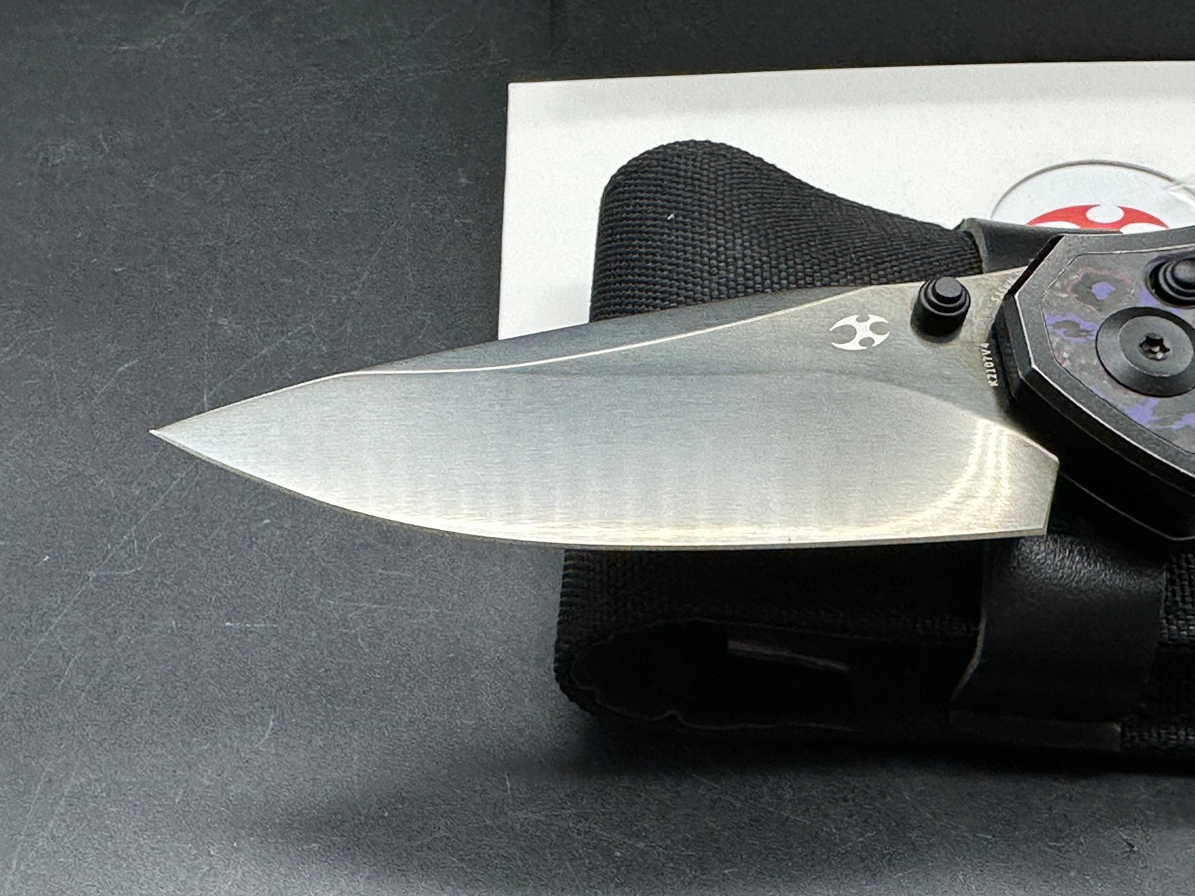 KANSEPT APOLLO BLACKWASH TITANIUM/PURPLE HAZE FATCARBON HANDLE S35VN MIRROR DLC FINISH