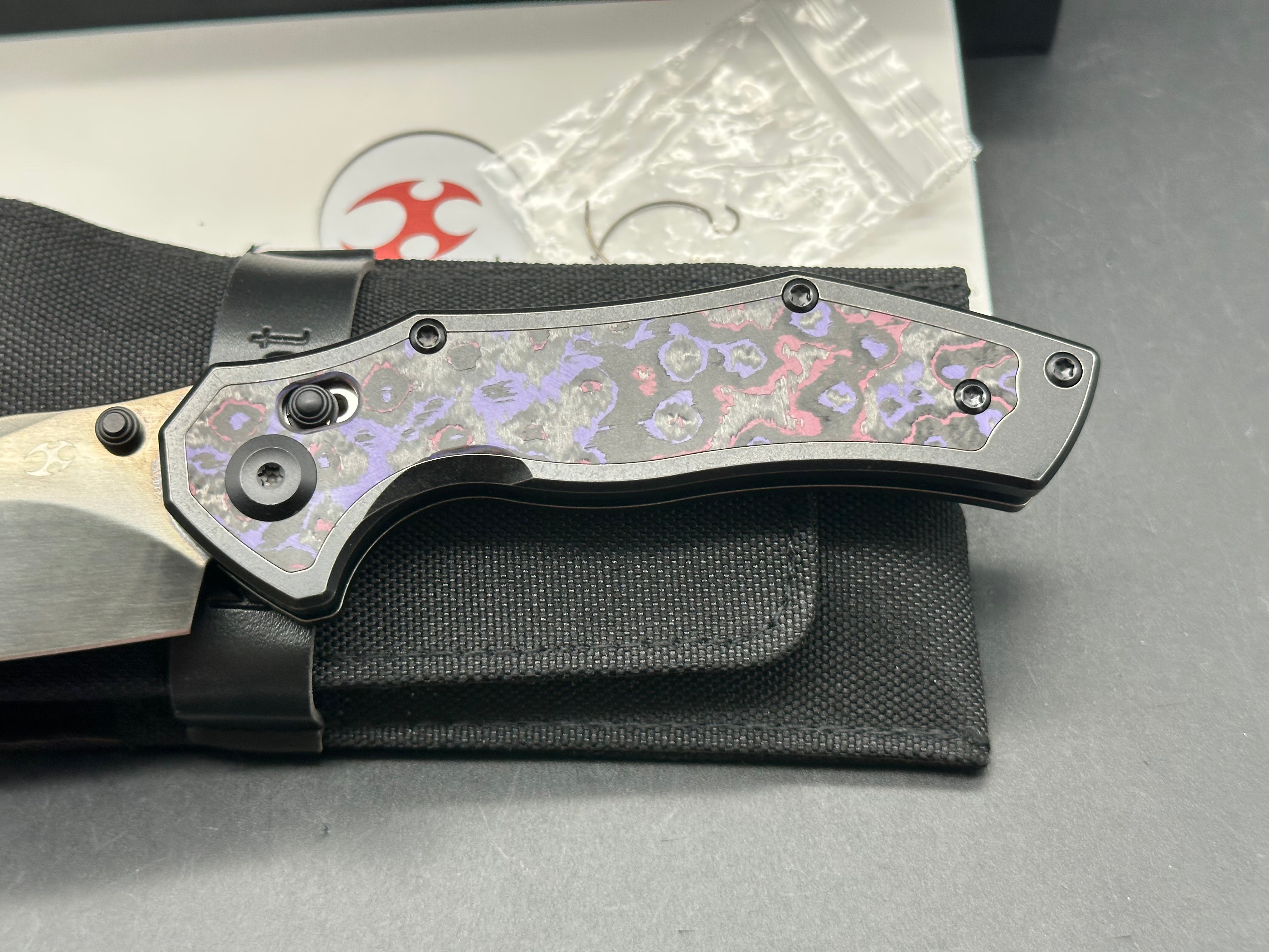KANSEPT APOLLO BLACKWASH TITANIUM/PURPLE HAZE FATCARBON HANDLE S35VN MIRROR DLC FINISH
