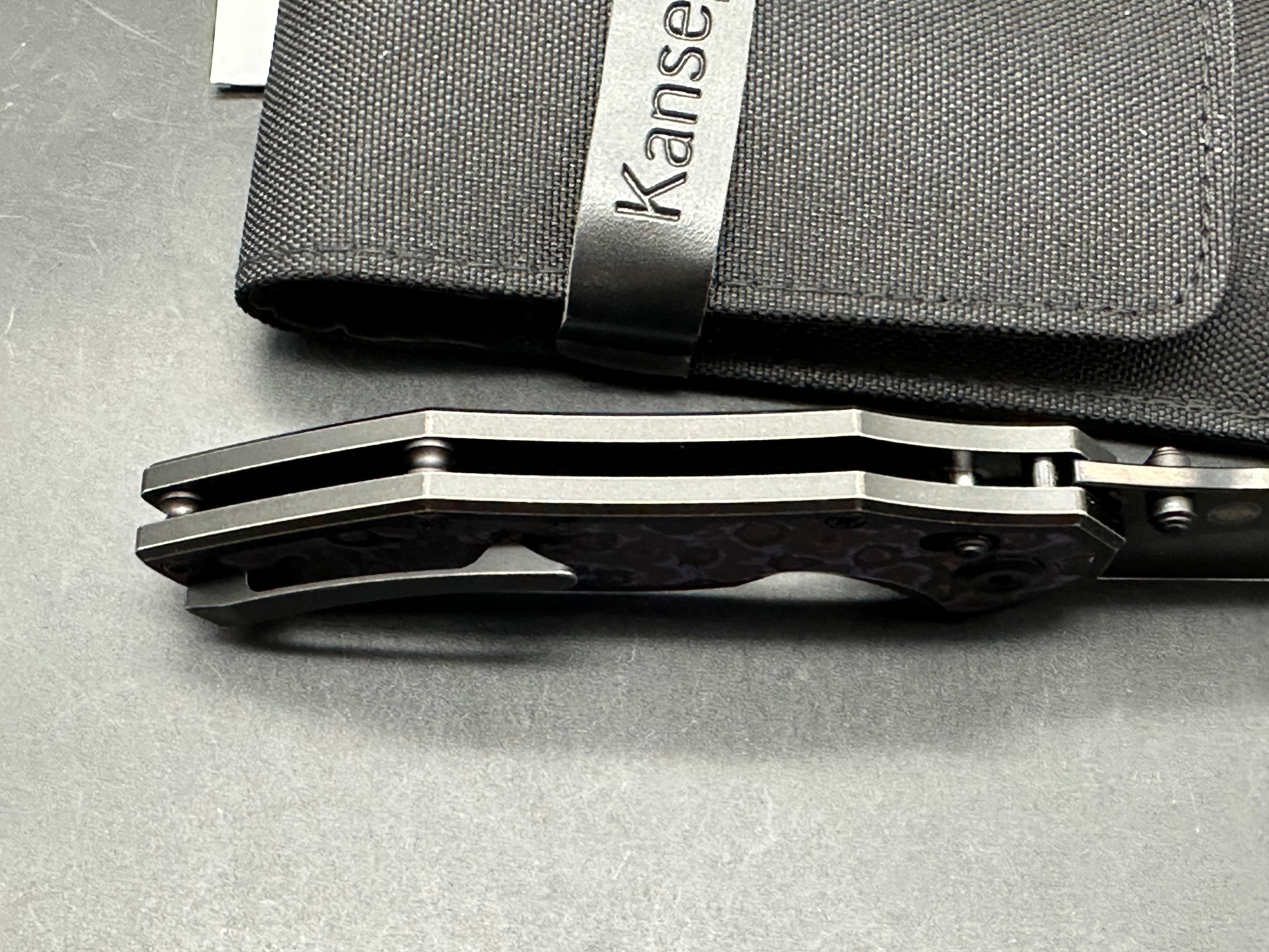 KANSEPT APOLLO BLACKWASH TITANIUM/PURPLE HAZE FATCARBON HANDLE S35VN MIRROR DLC FINISH