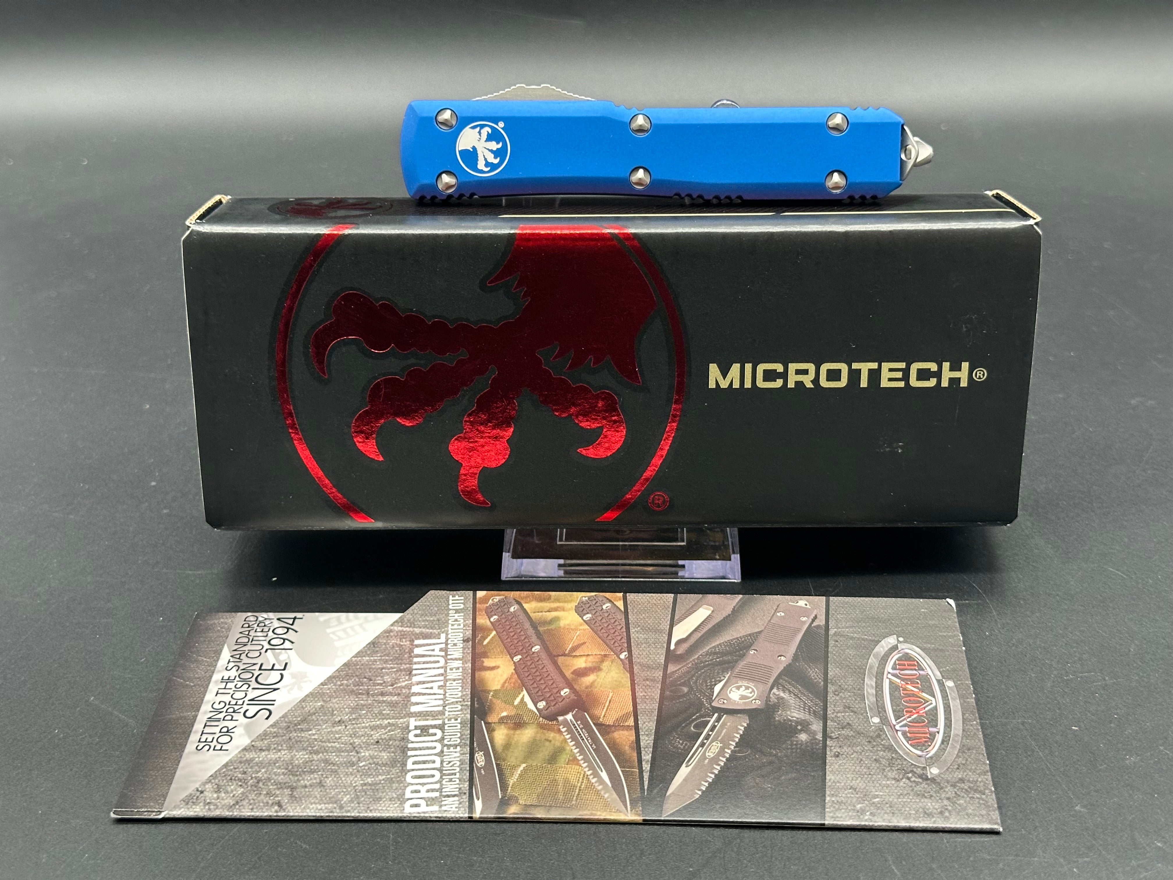 Microtech Ultratech S/E OTF Automatic Knife Blue (3.4" Stonewash) 121-10BL