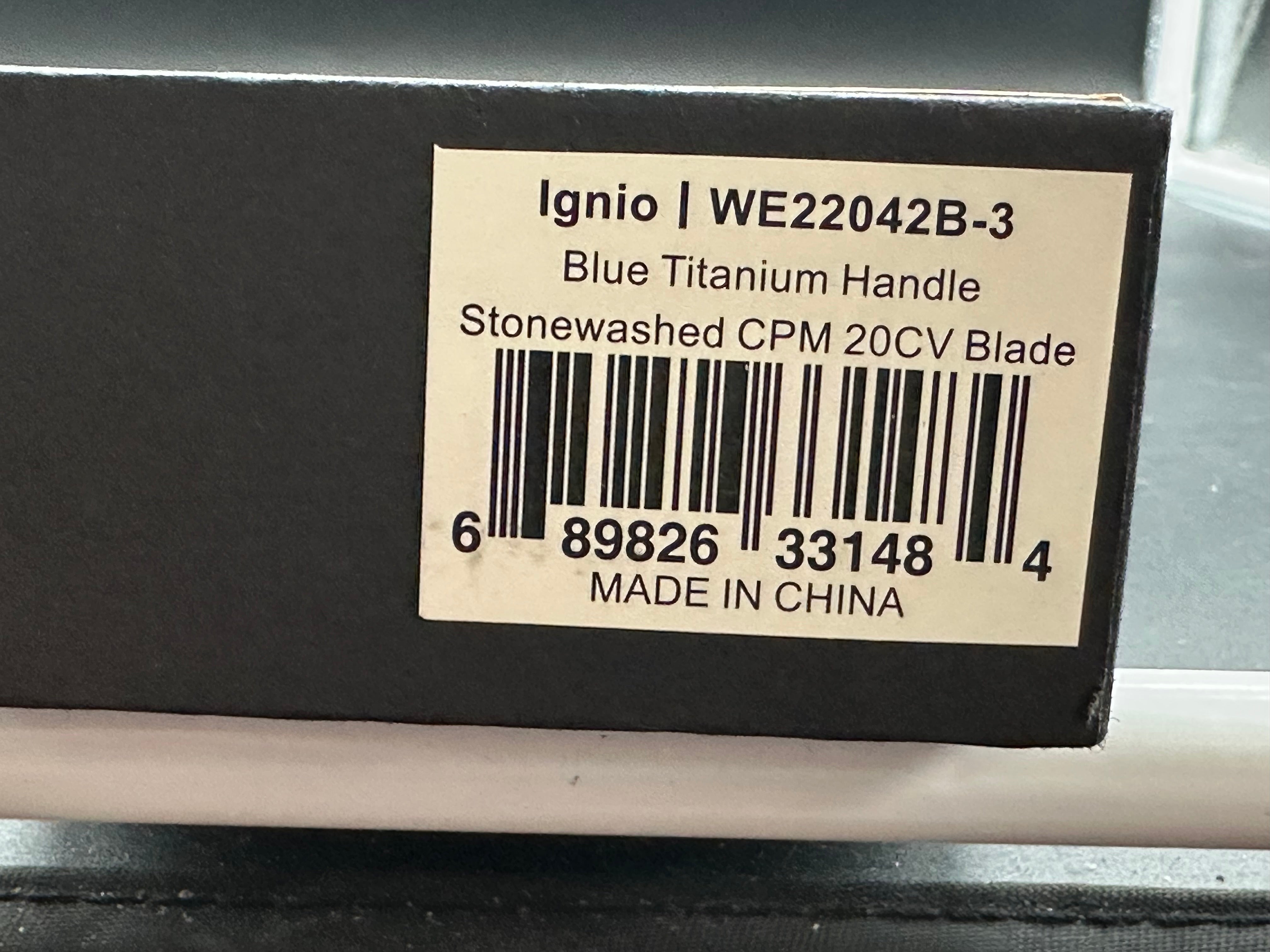 WE Knife Co. Ignio Frame Lock Knife Polished Titanium (3.3" Bead Blast)