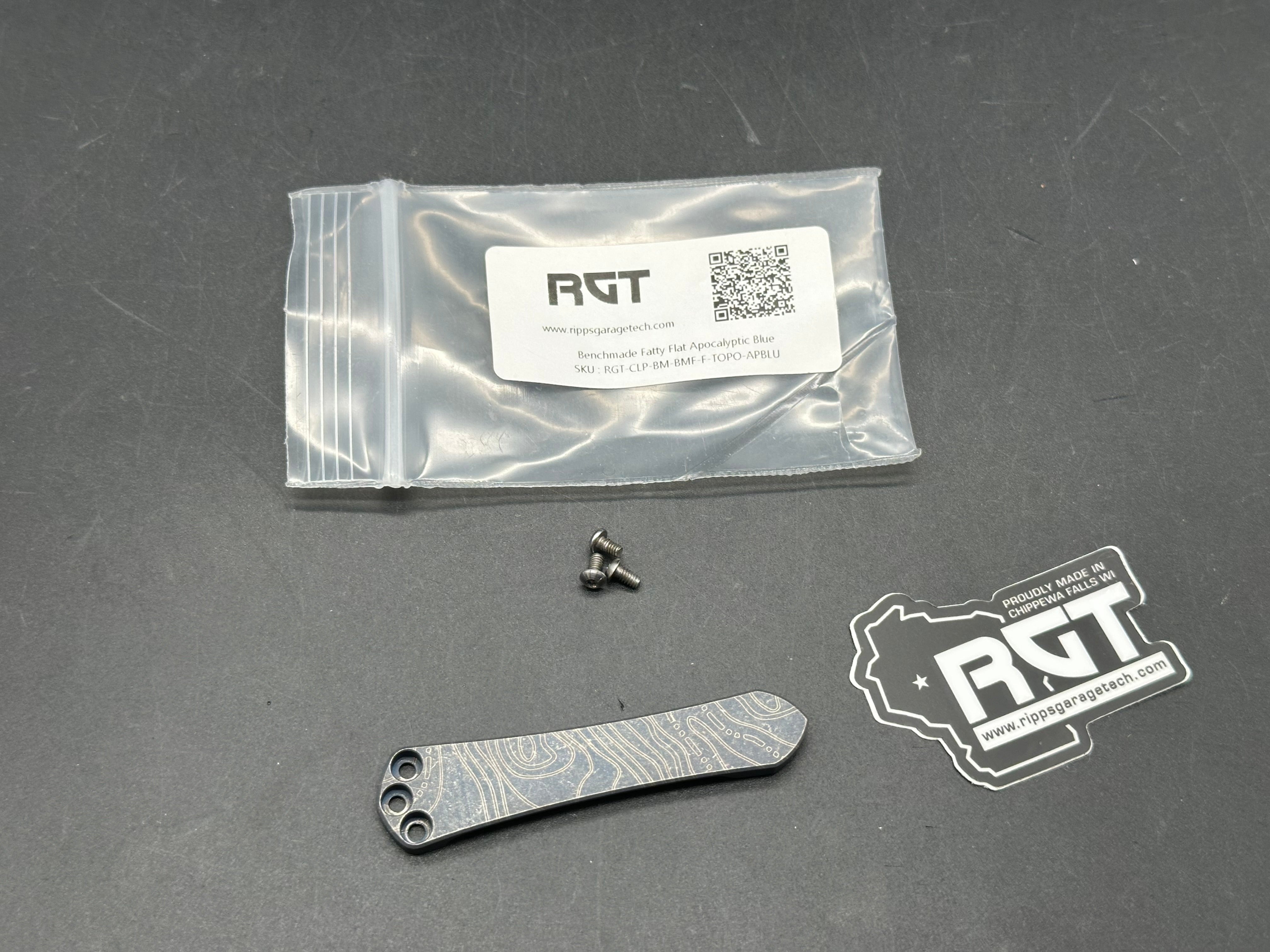 Benchmade Bugout 535 Blue Anodized Topo Pocket Clip by RIpp's Garage Tech - RGT