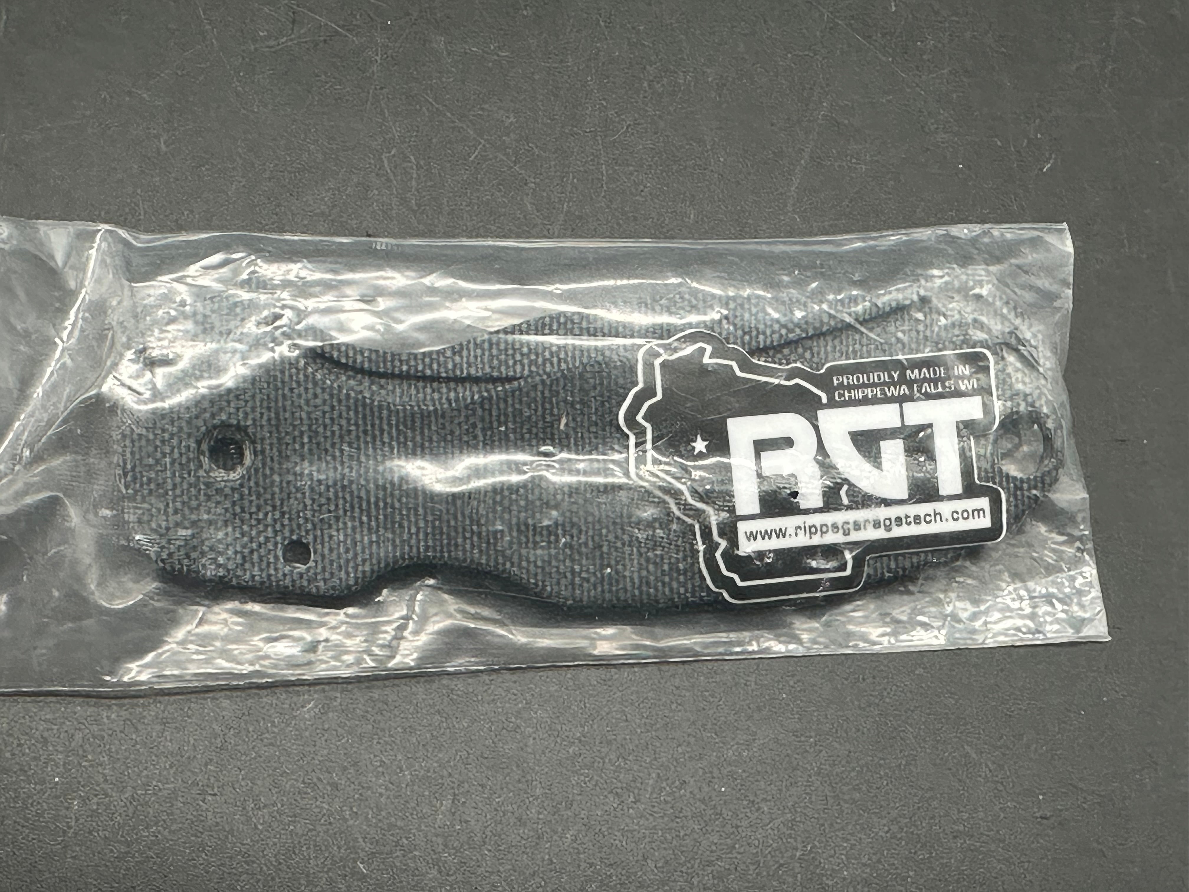 Spyderco Para 3 Blue Canvas Micarta Rplacement Scales from Ripp's Garage Tech - RGT