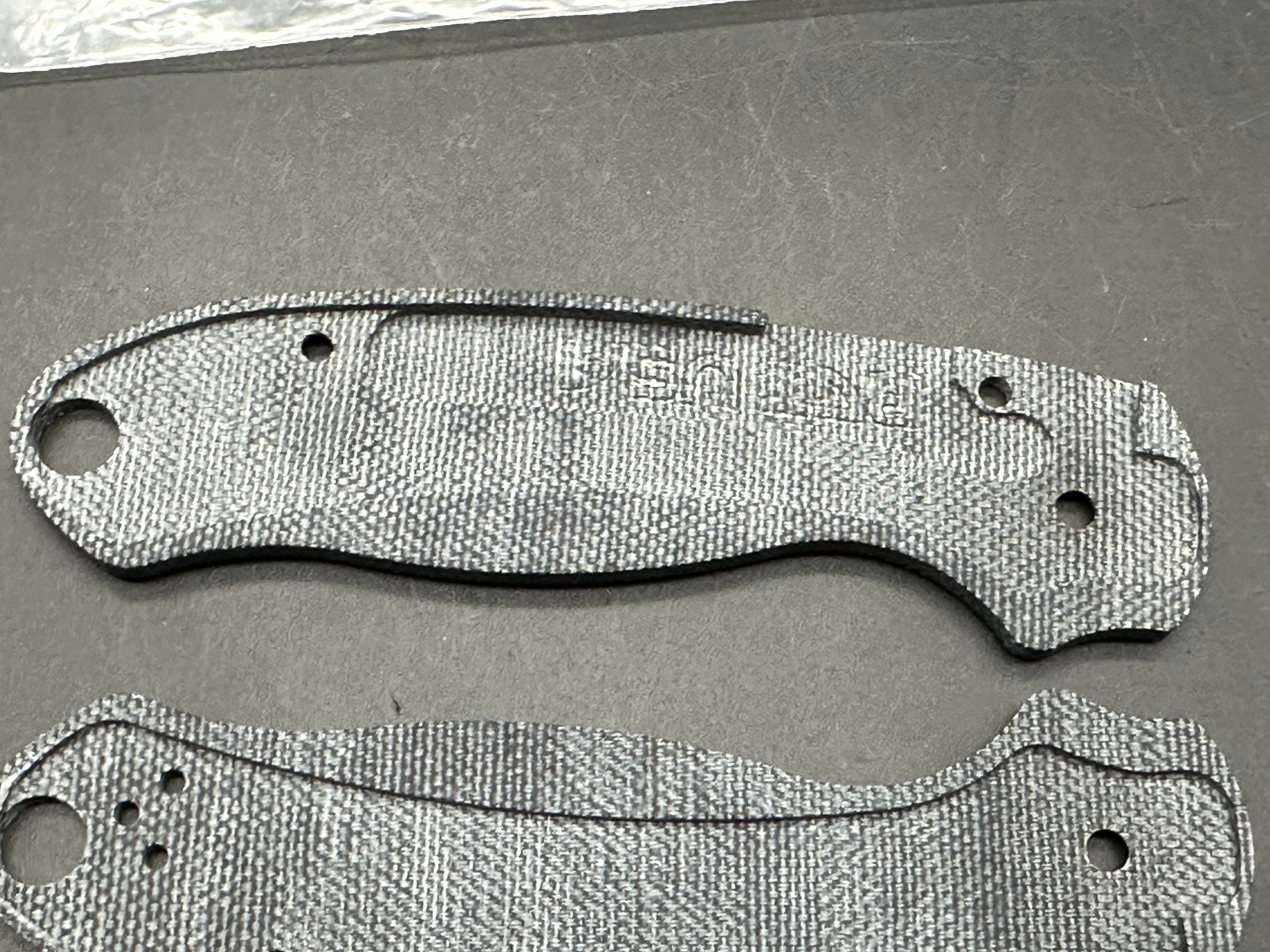Spyderco Para 3 Blue Canvas Micarta Rplacement Scales from Ripp's Garage Tech - RGT