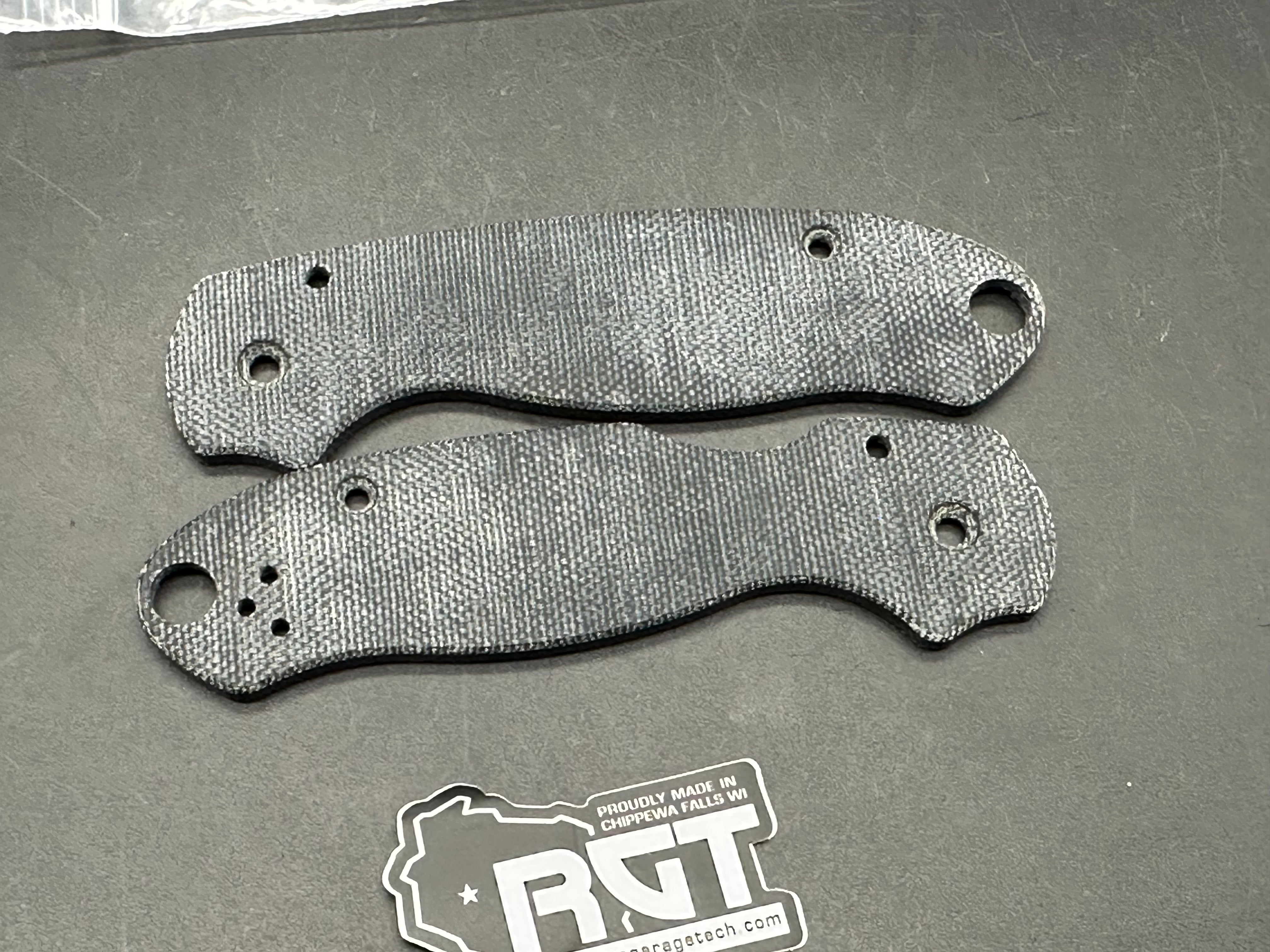 Spyderco Para 3 Blue Canvas Micarta Rplacement Scales from Ripp's Garage Tech - RGT
