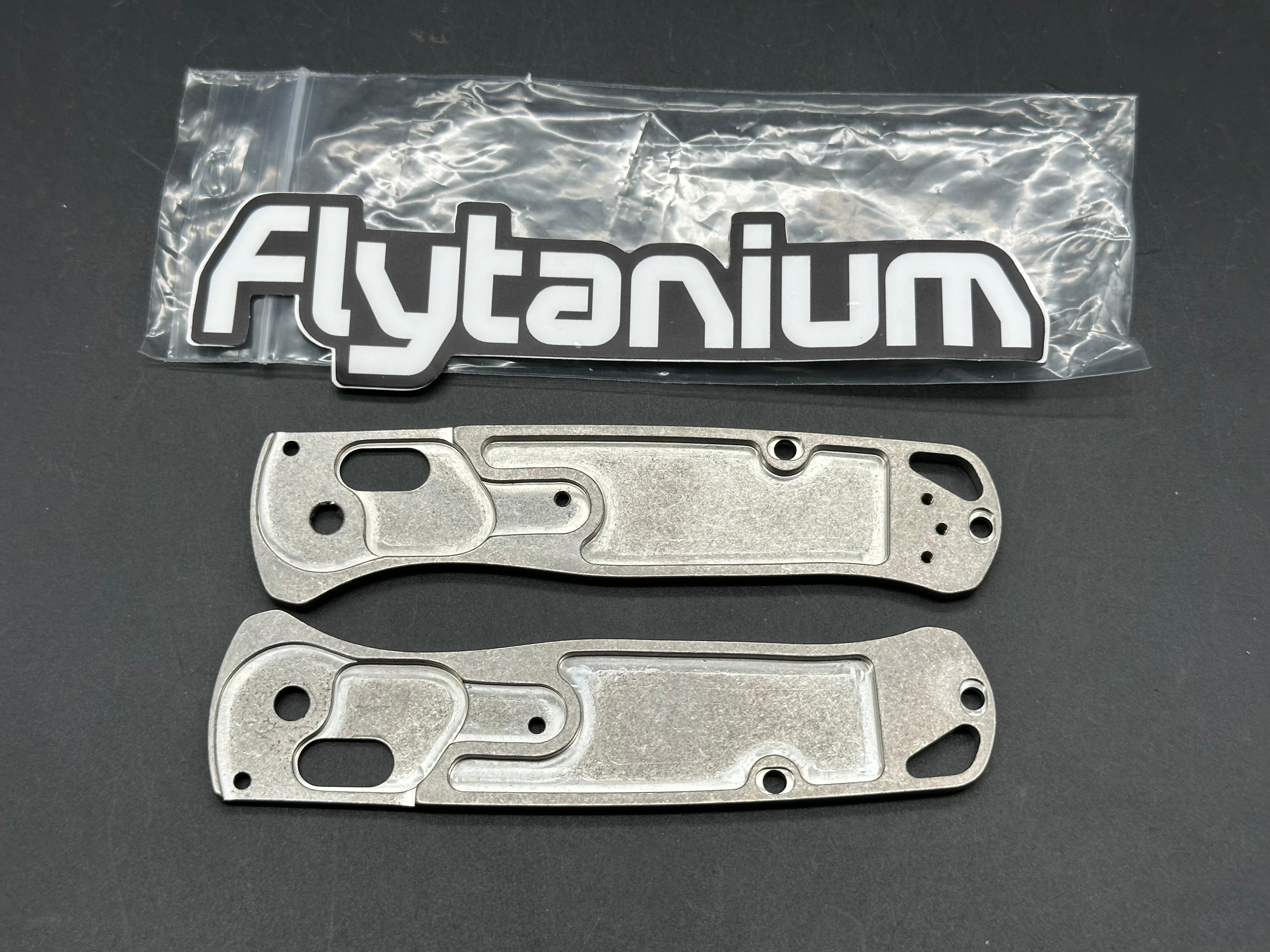 Benchmade Bugout 535 Flytanium Classic Stonewash Titanium Replacement Scales