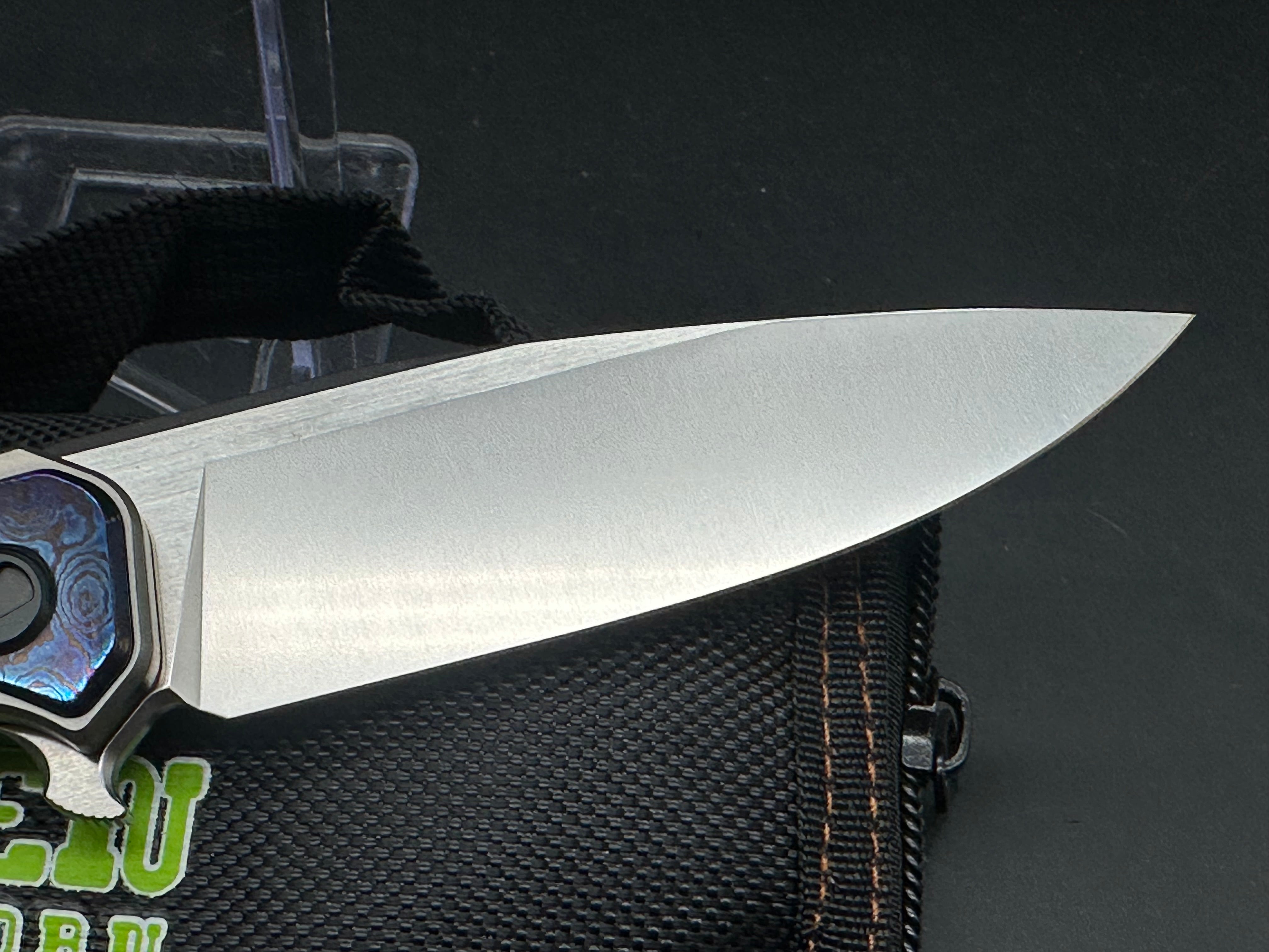 Green thorn Lochsa folding knife M390 blade TC4 titanium integral handle