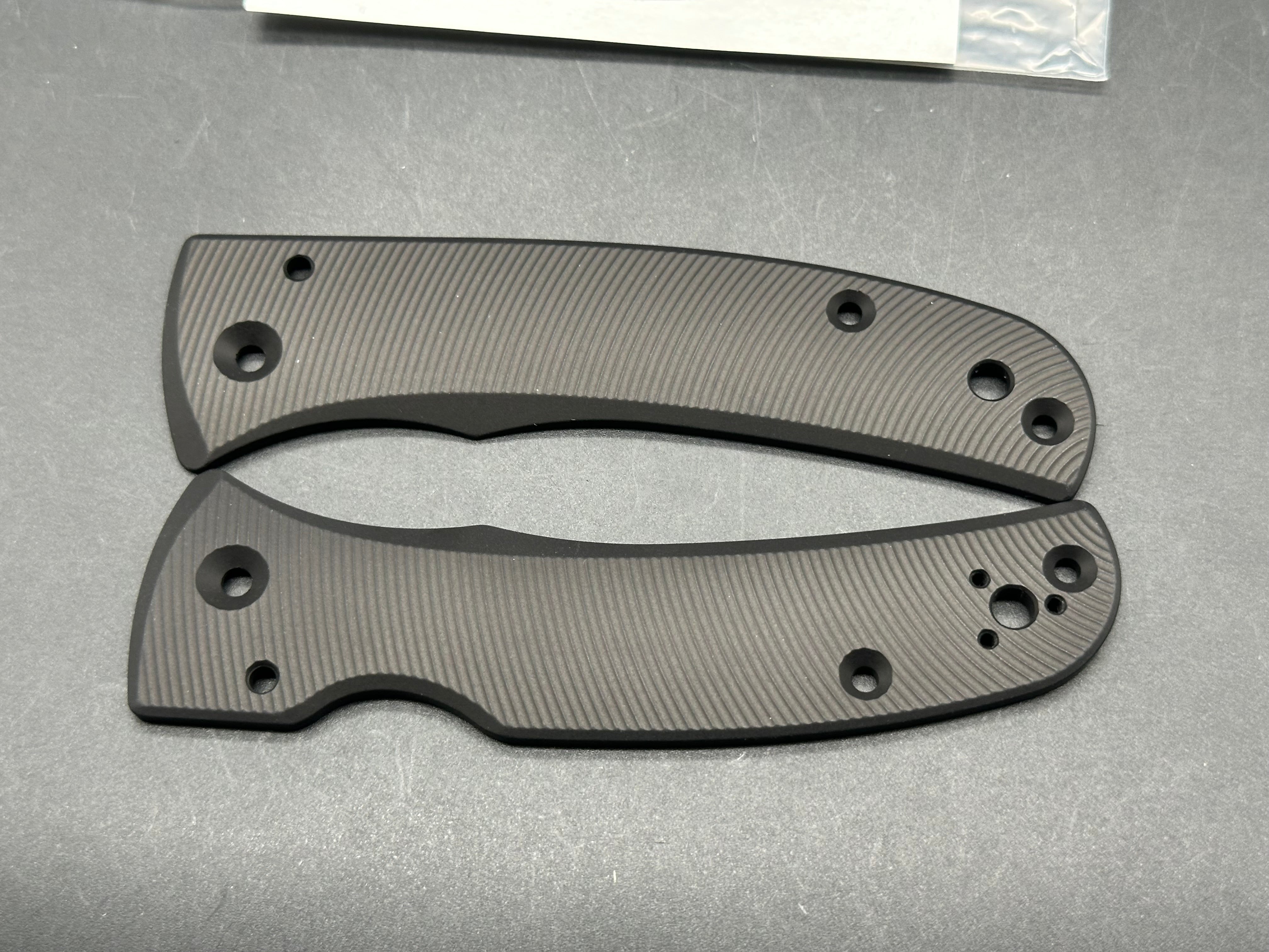Spyderco Bodacious AWT Aggressive Angled Black Anodized Aluminum Relacement Scales