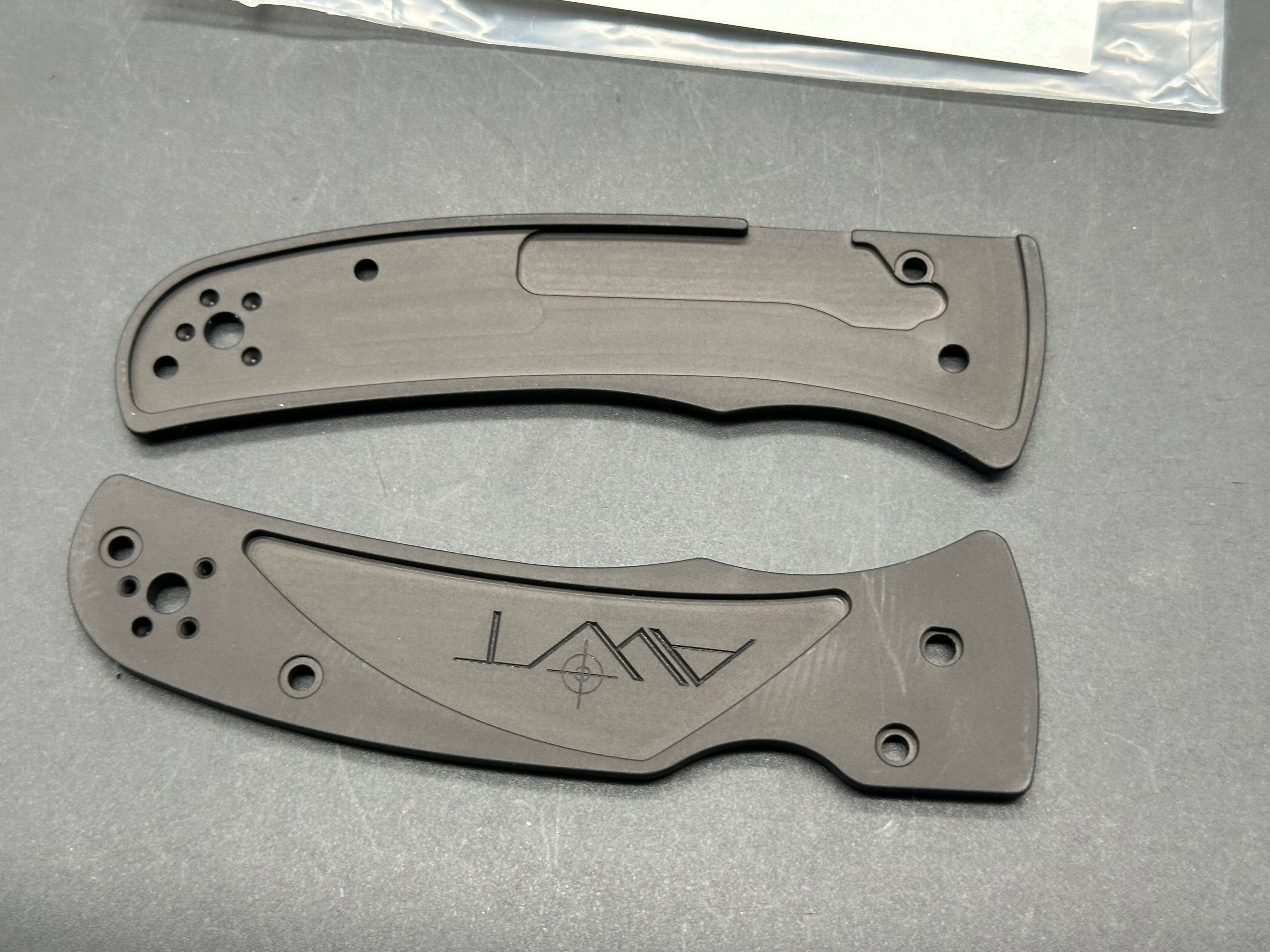 Spyderco Bodacious AWT Aggressive Angled Black Anodized Aluminum Relacement Scales