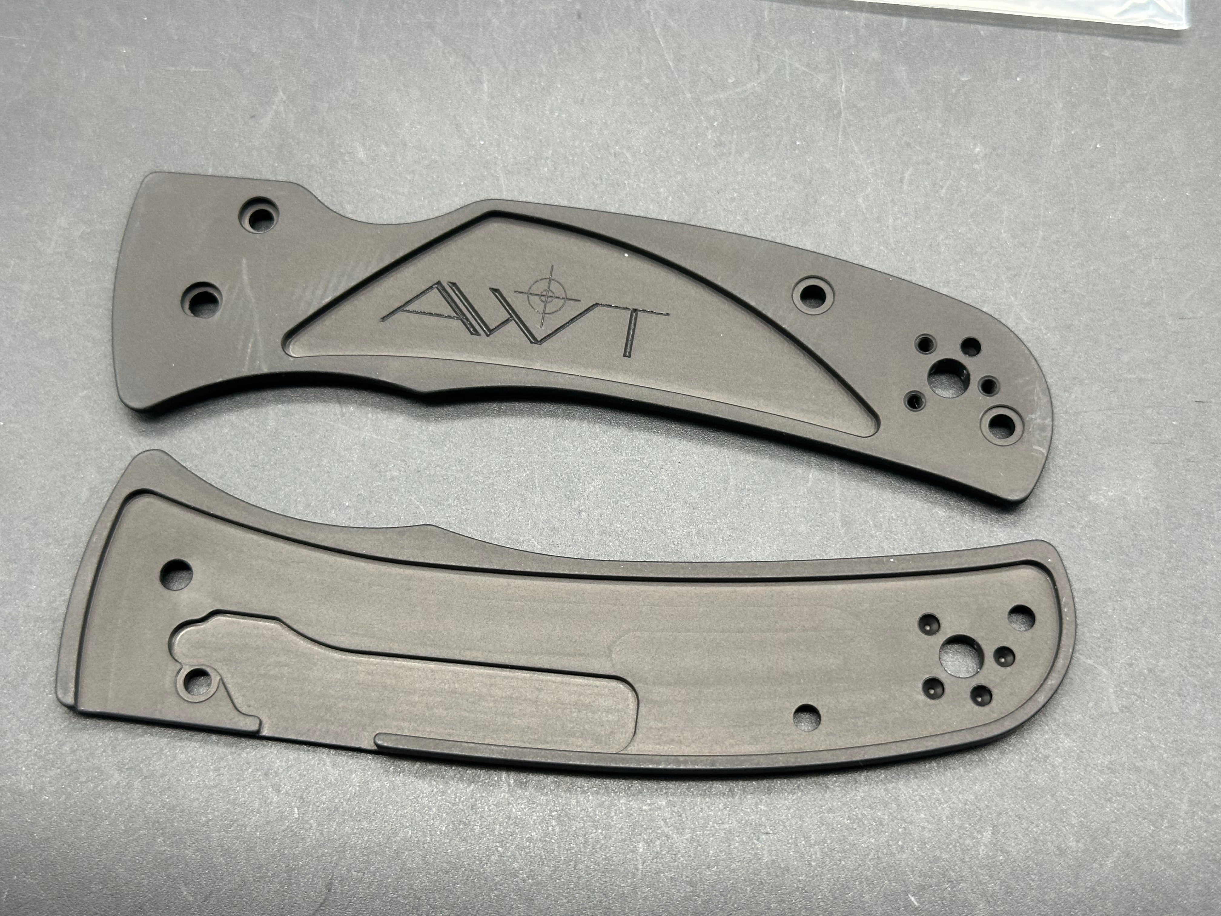 Spyderco Bodacious AWT Aggressive Angled Black Anodized Aluminum Relacement Scales