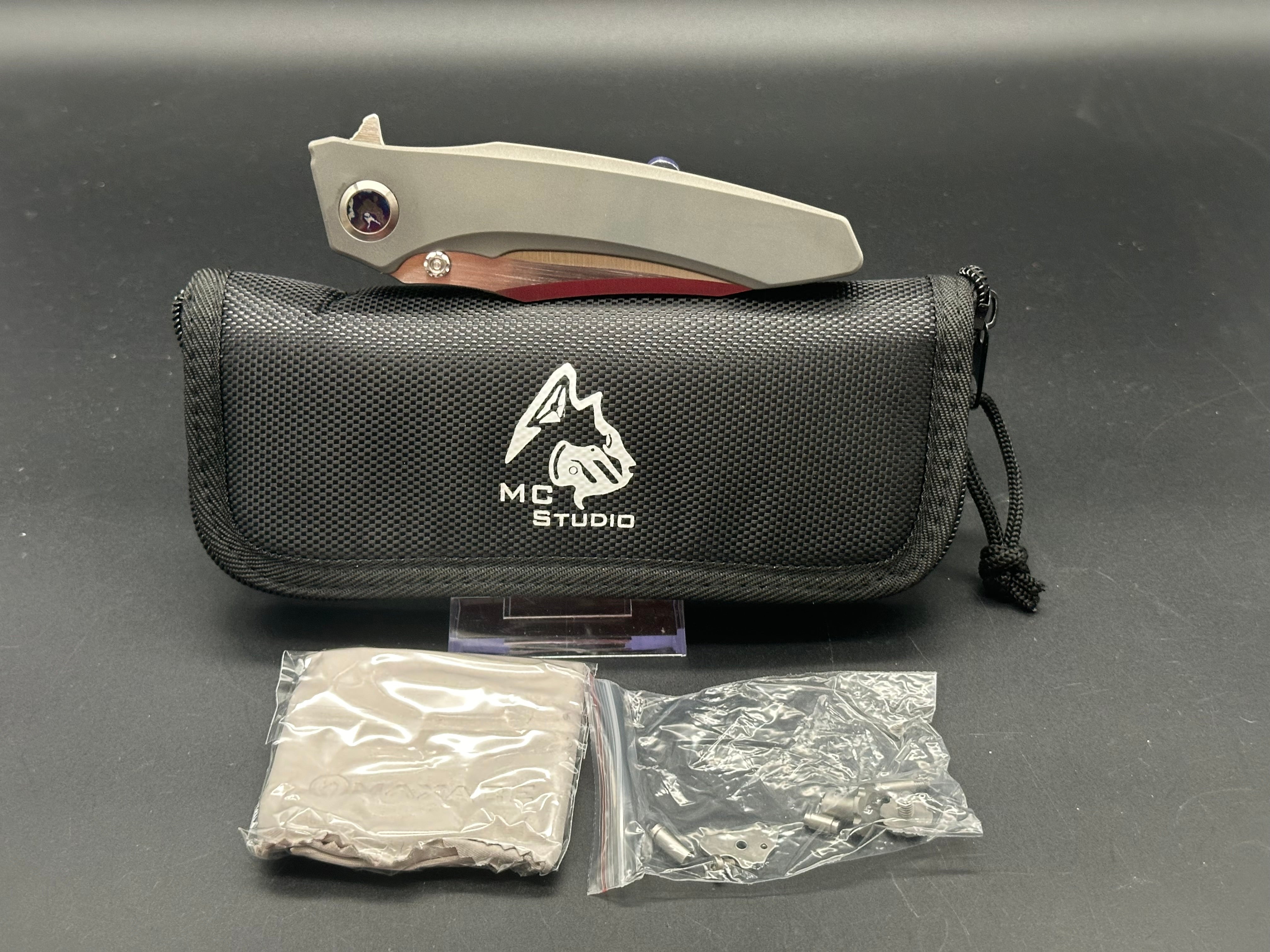 Maxace Amber 2S integral titanium knife w/timascus