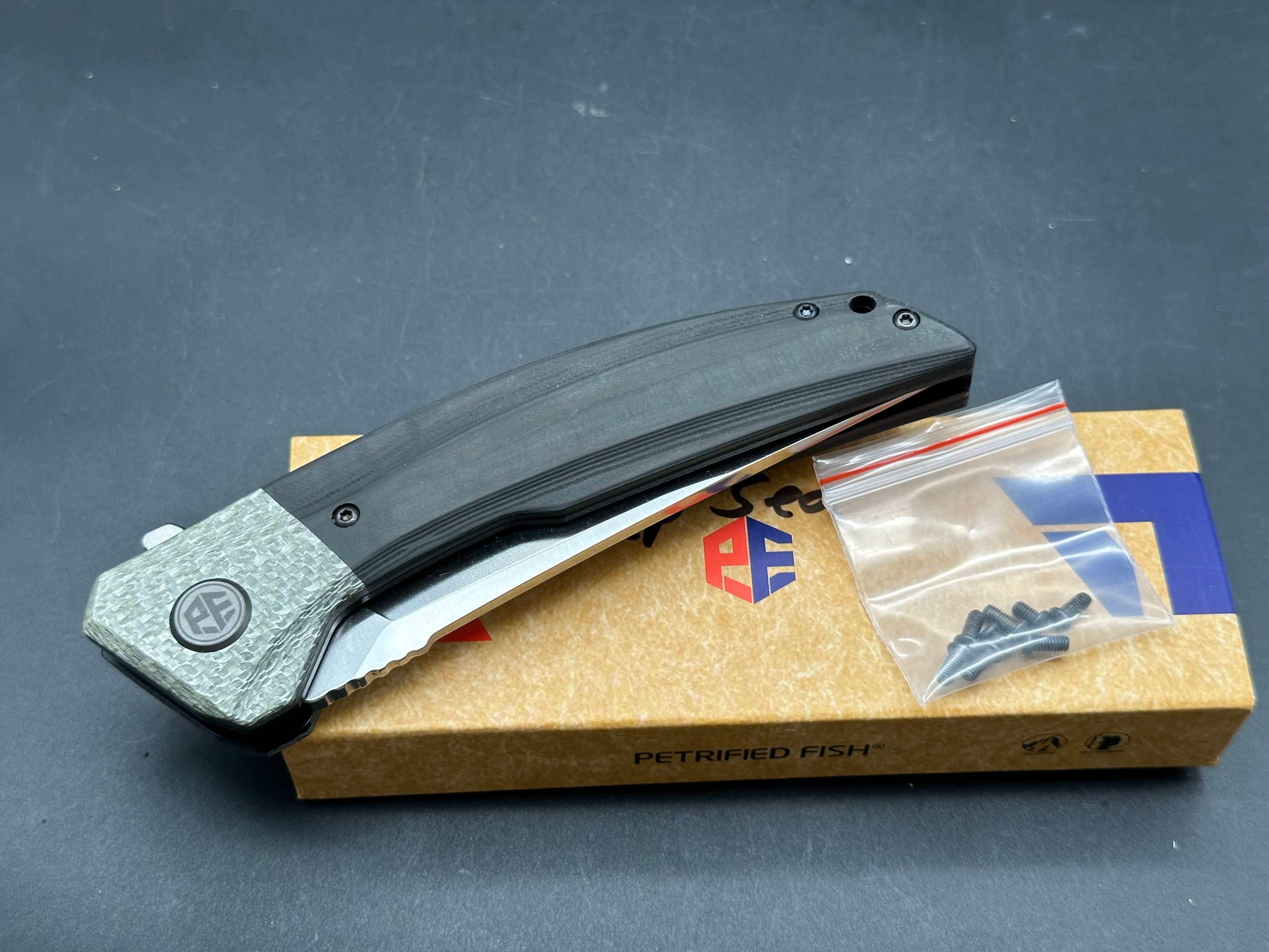 Petrified Fish PFP05 Deepsea 3.66” K110 Blade,Carbon fiber