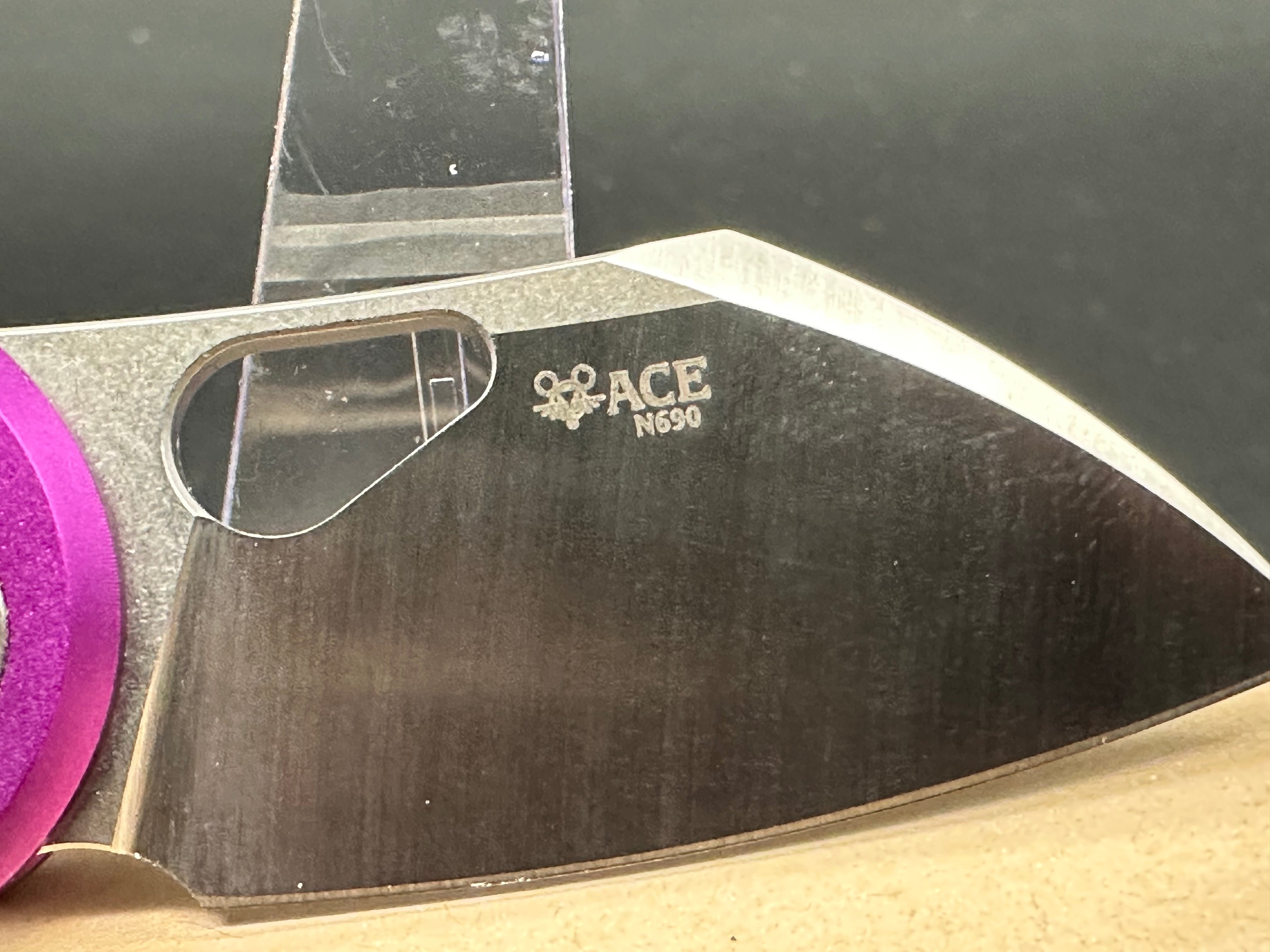 GiantMouse Vox/Anso ACE Nibbler Knife Purple Aluminum (1.9" Satin N690)