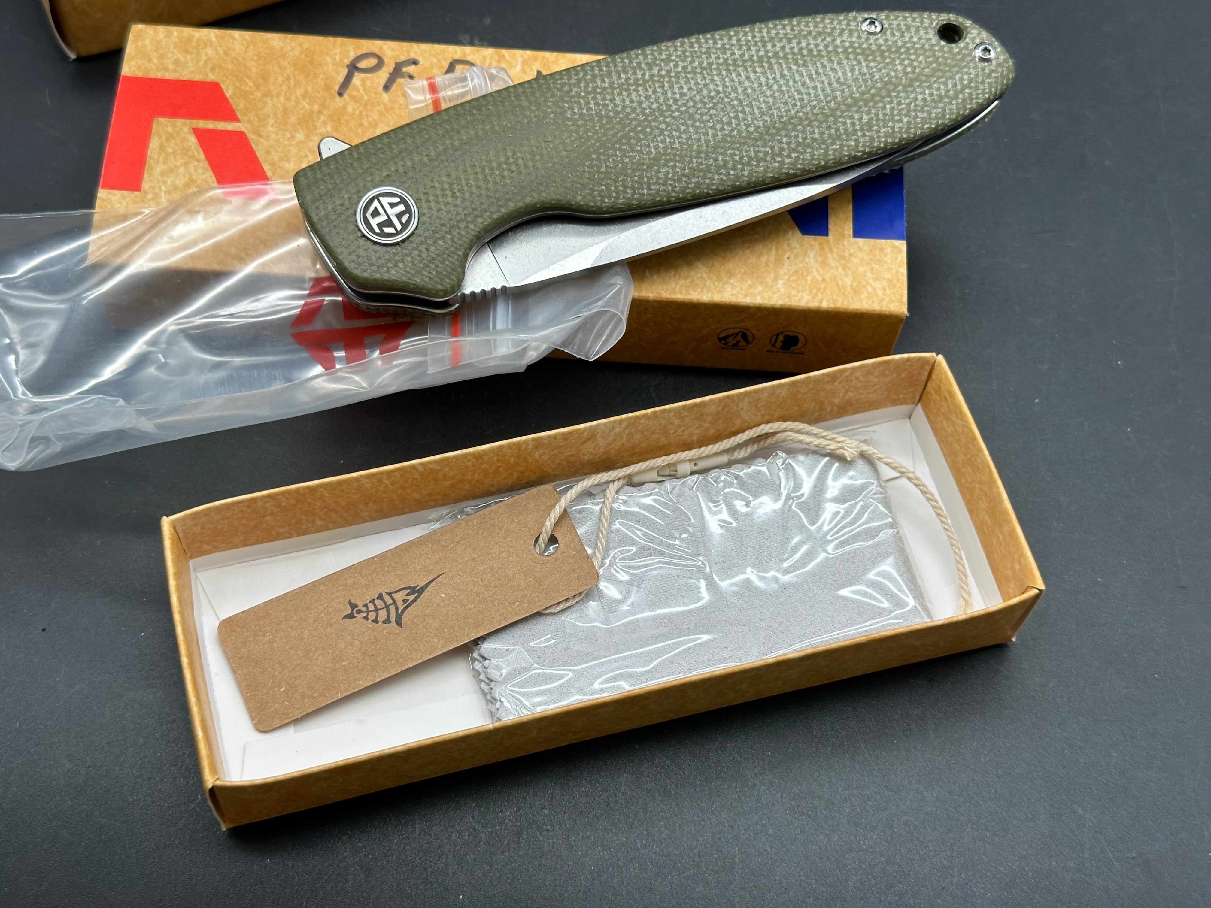 Petrified Fish PFB01 Terra 3.54" D2 Blade Micarta Handle