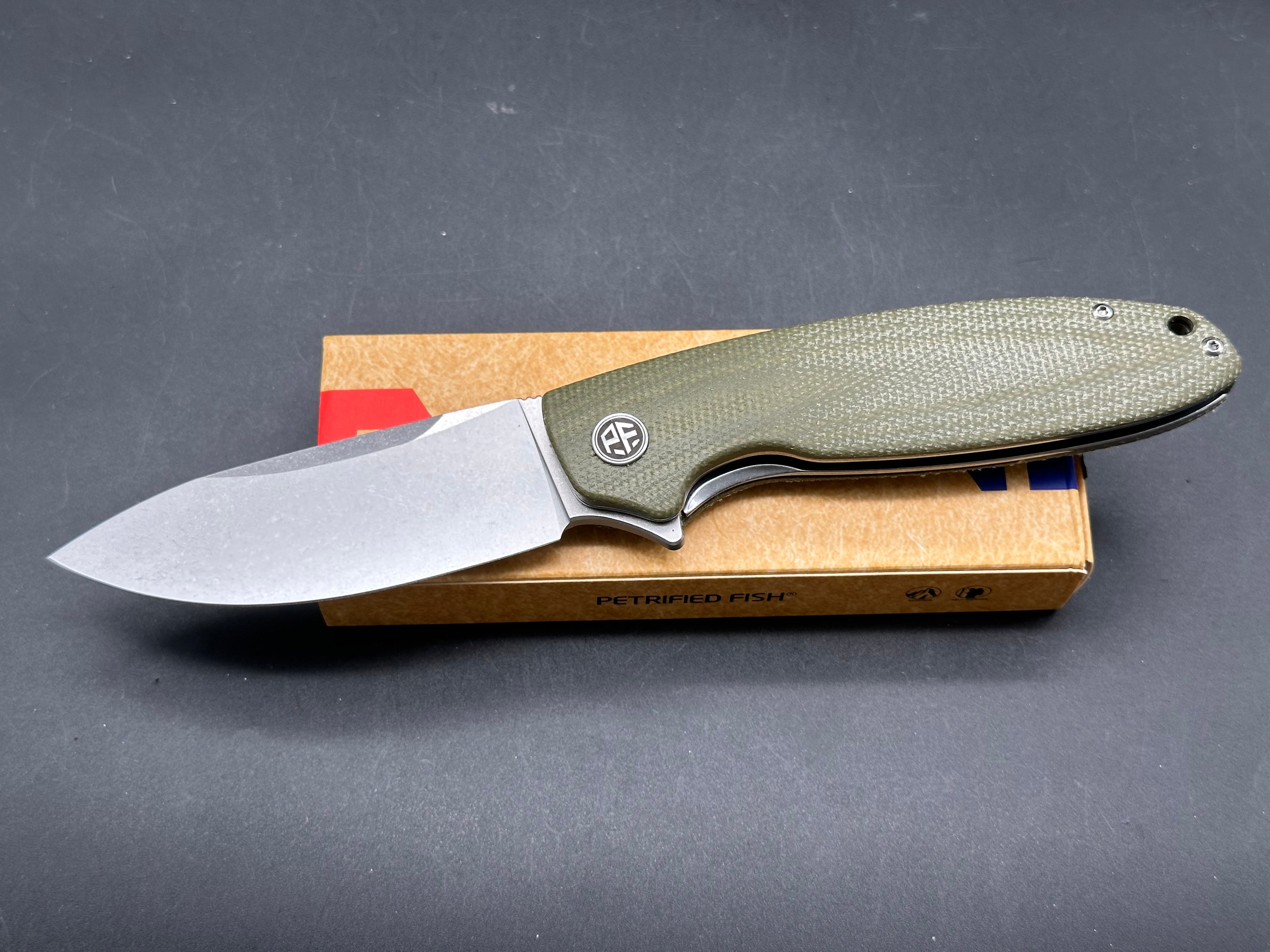 Petrified Fish PFB01 Terra 3.54" D2 Blade Micarta Handle