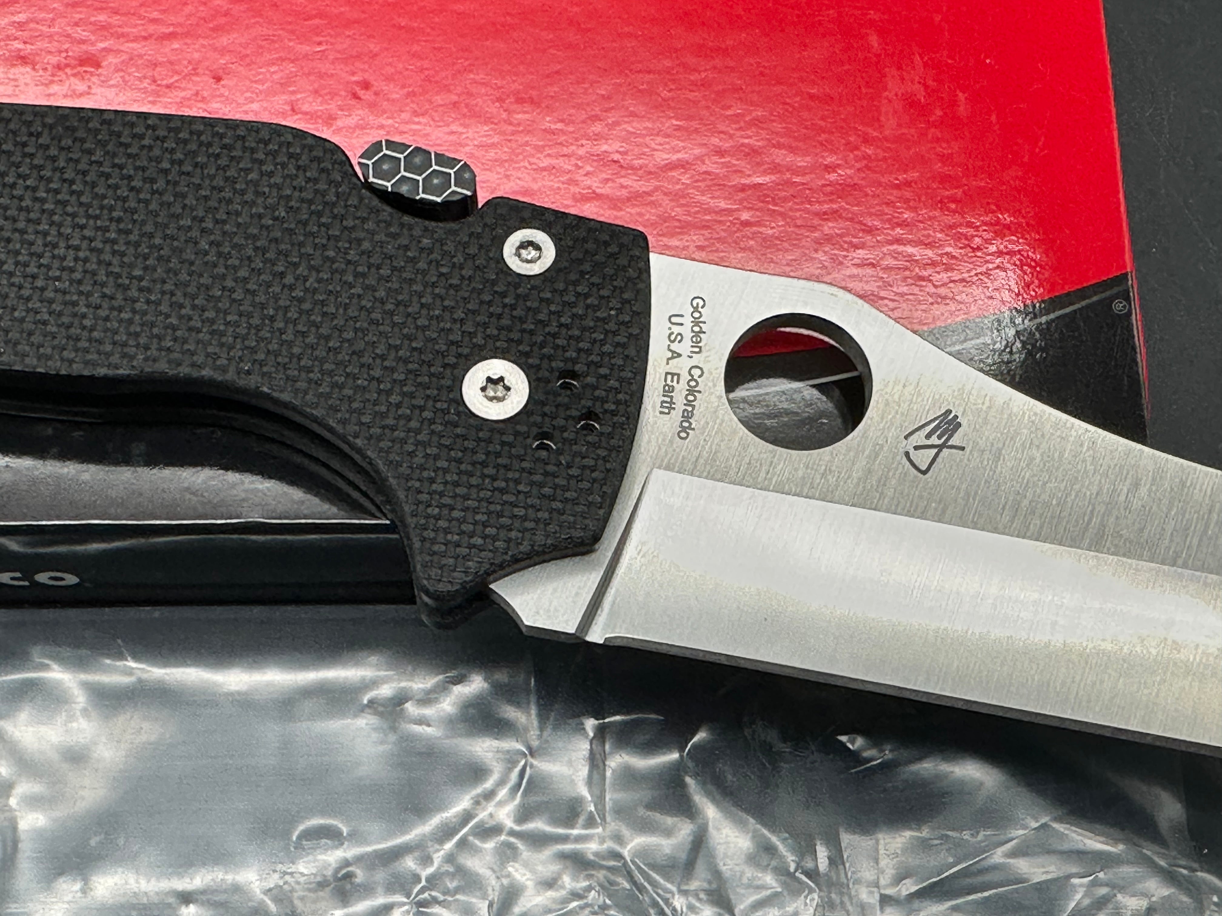 Spyderco Yojumbo Modded. MXG Gear clip, Black C-Tek CME & Ribbed Backspacer,