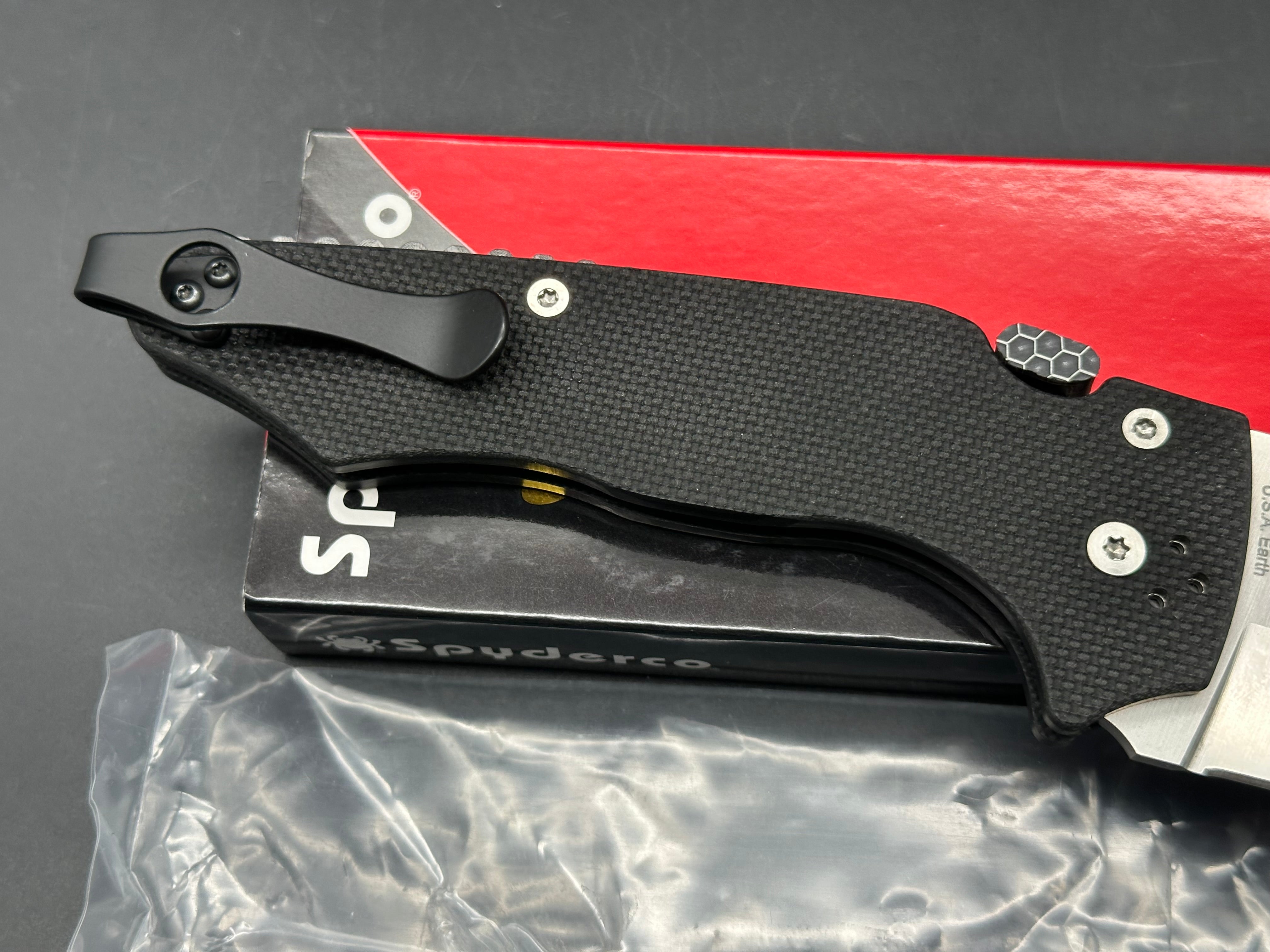 Spyderco Yojumbo Modded. MXG Gear clip, Black C-Tek CME & Ribbed Backspacer,