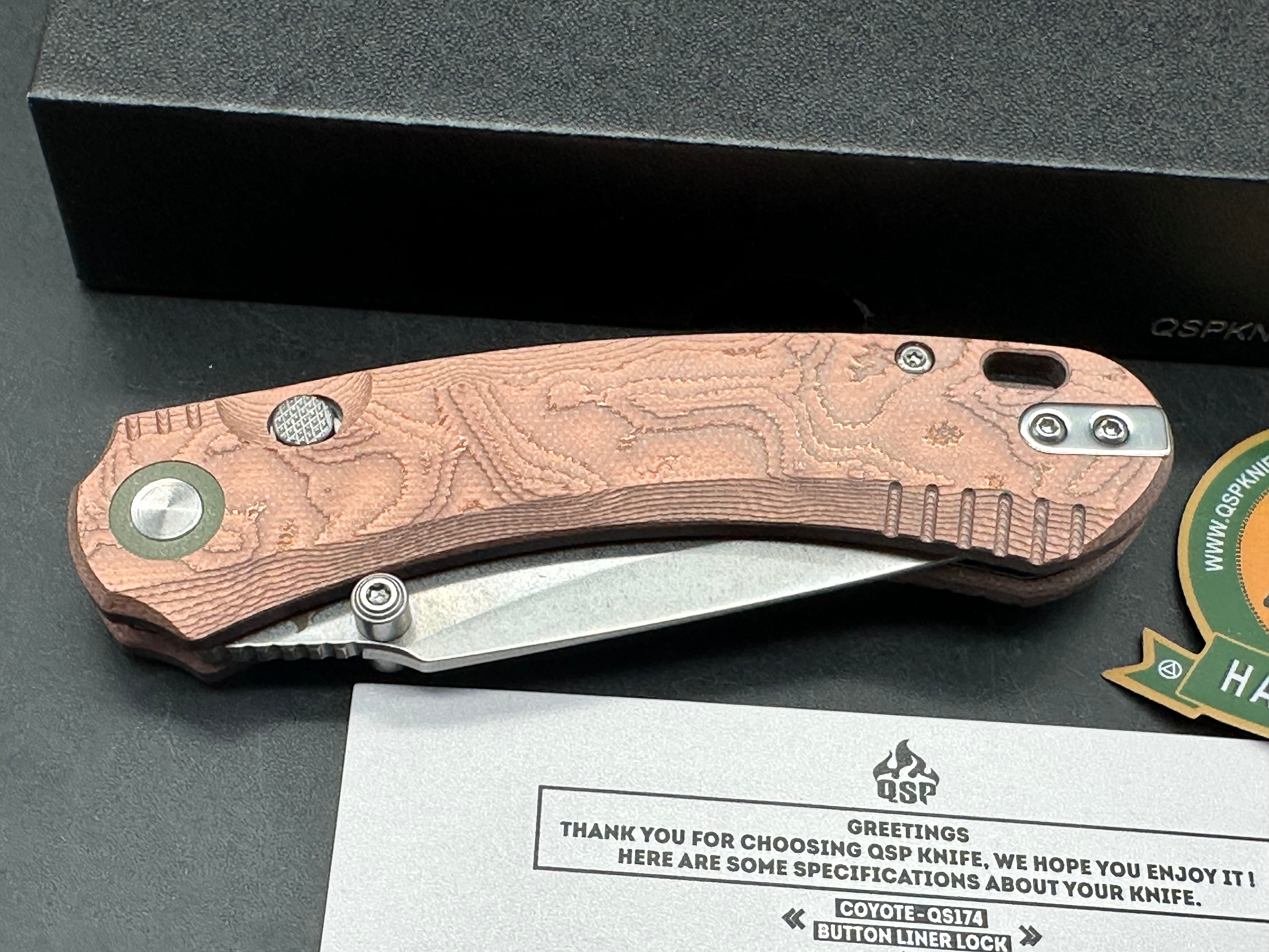 QSP COYOTE COPPER FOIL G10 HANDLE NITRO-V PLAIN EDGE