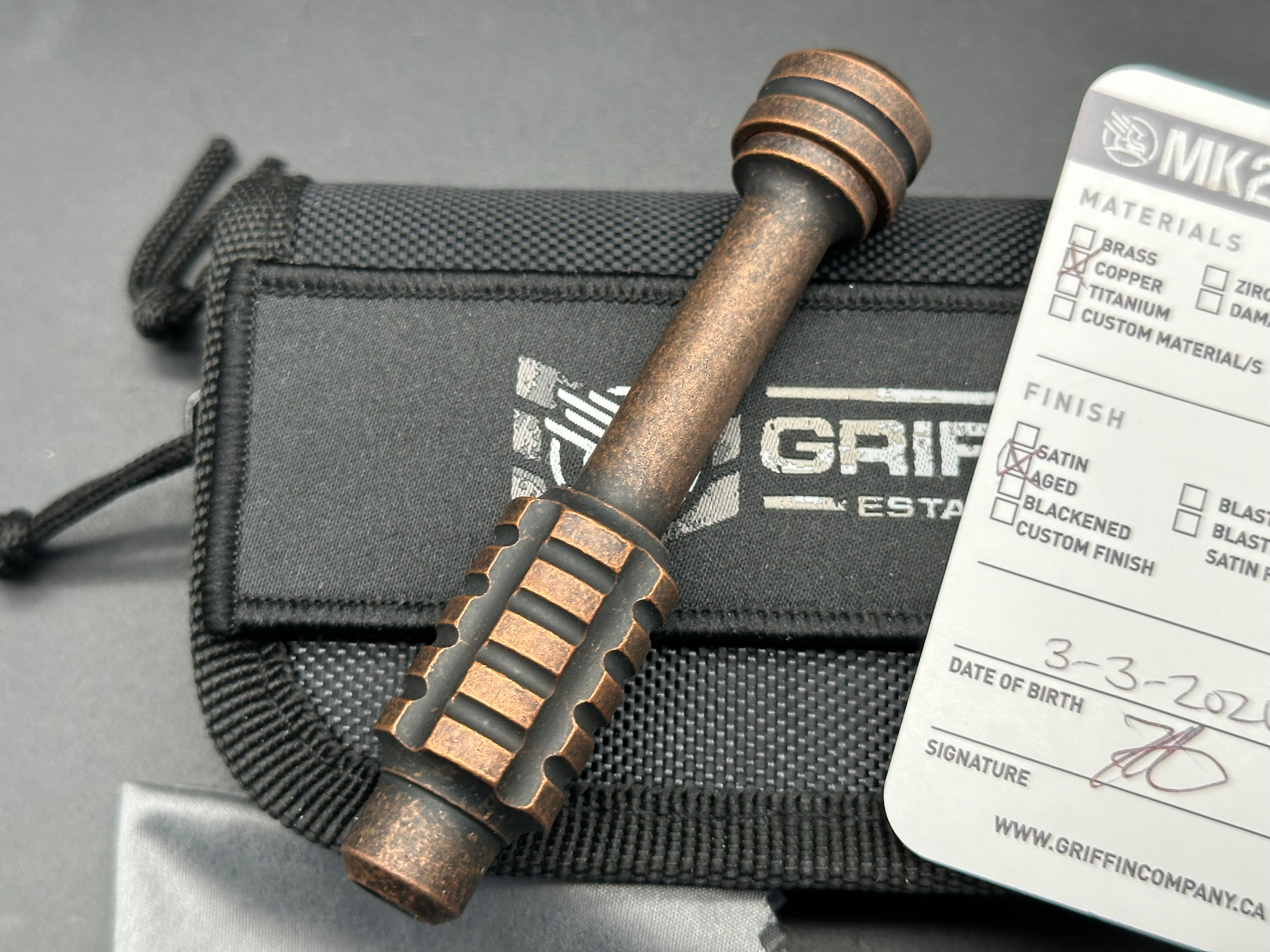Griffin Co. MK2 3.75" Aged Copper Bit Driver Tool w/Wiha bits included: T6, T7, T8 and T9