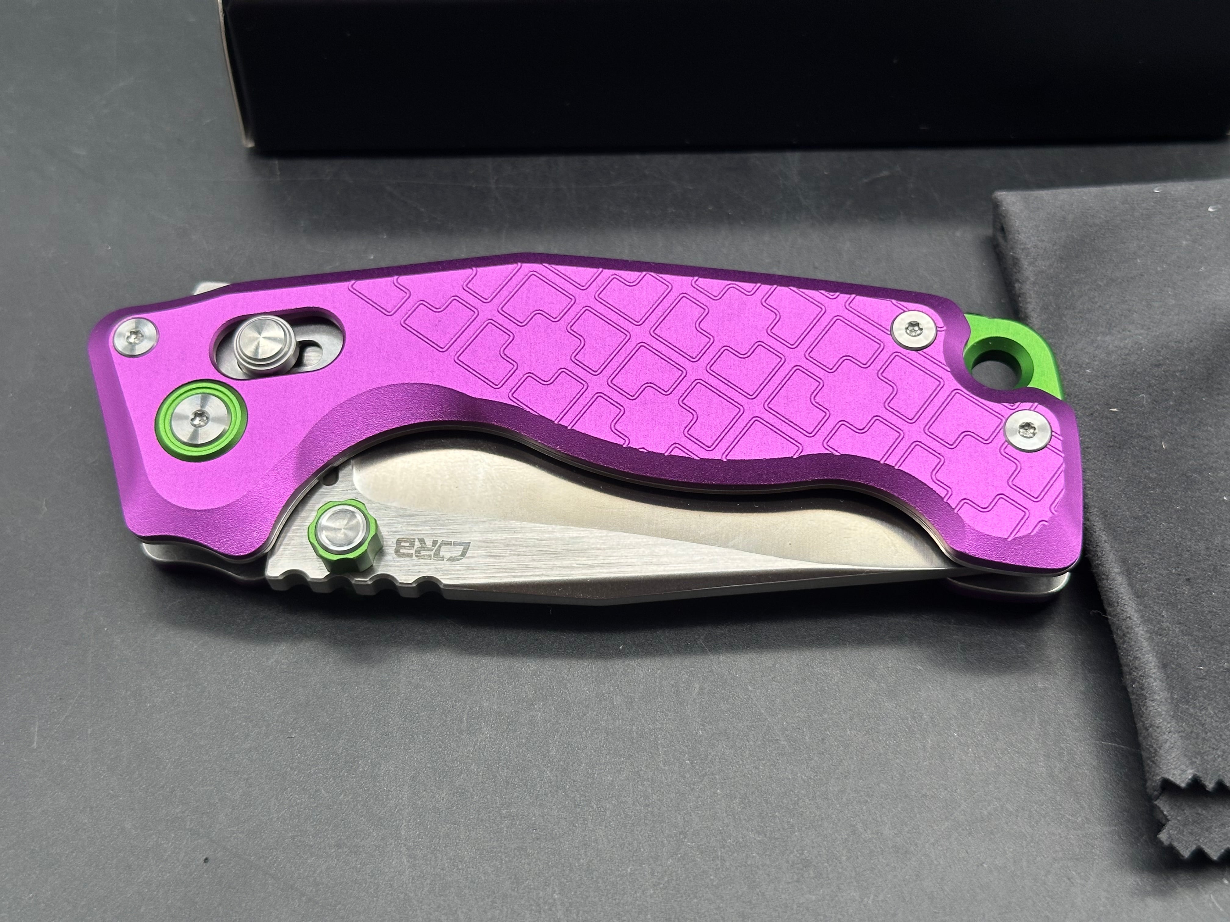 CJRB DOUBLETAP PURPLE ALUMINUM HANDLE D2 SATIN FINISH