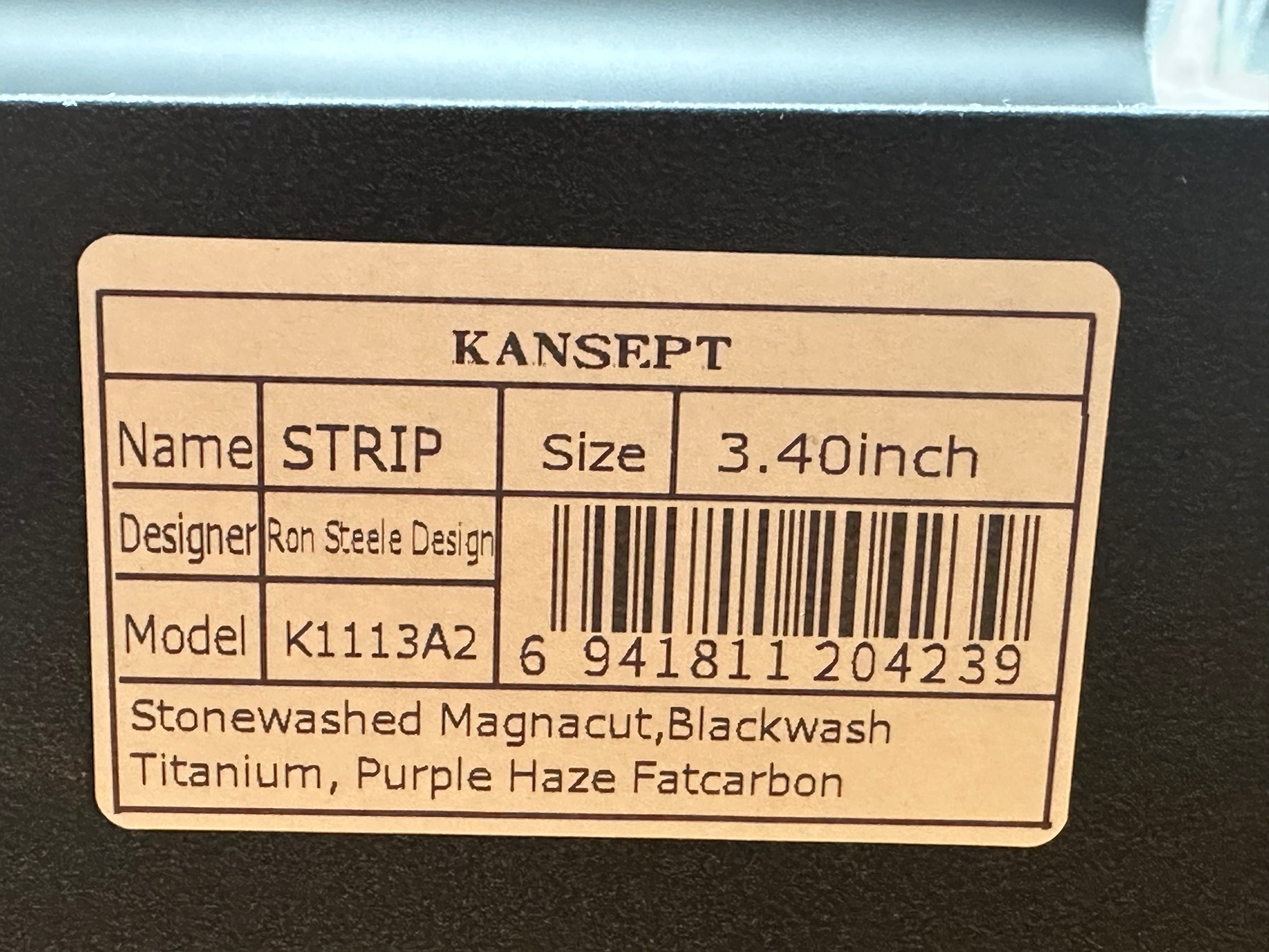KANSEPT STRIP PURPLE HAZE FATCARBON/BLACKWASH TITANIUM HANDLE MAGNACUT